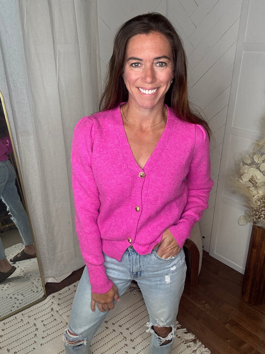 Bold in Pink Cardigan