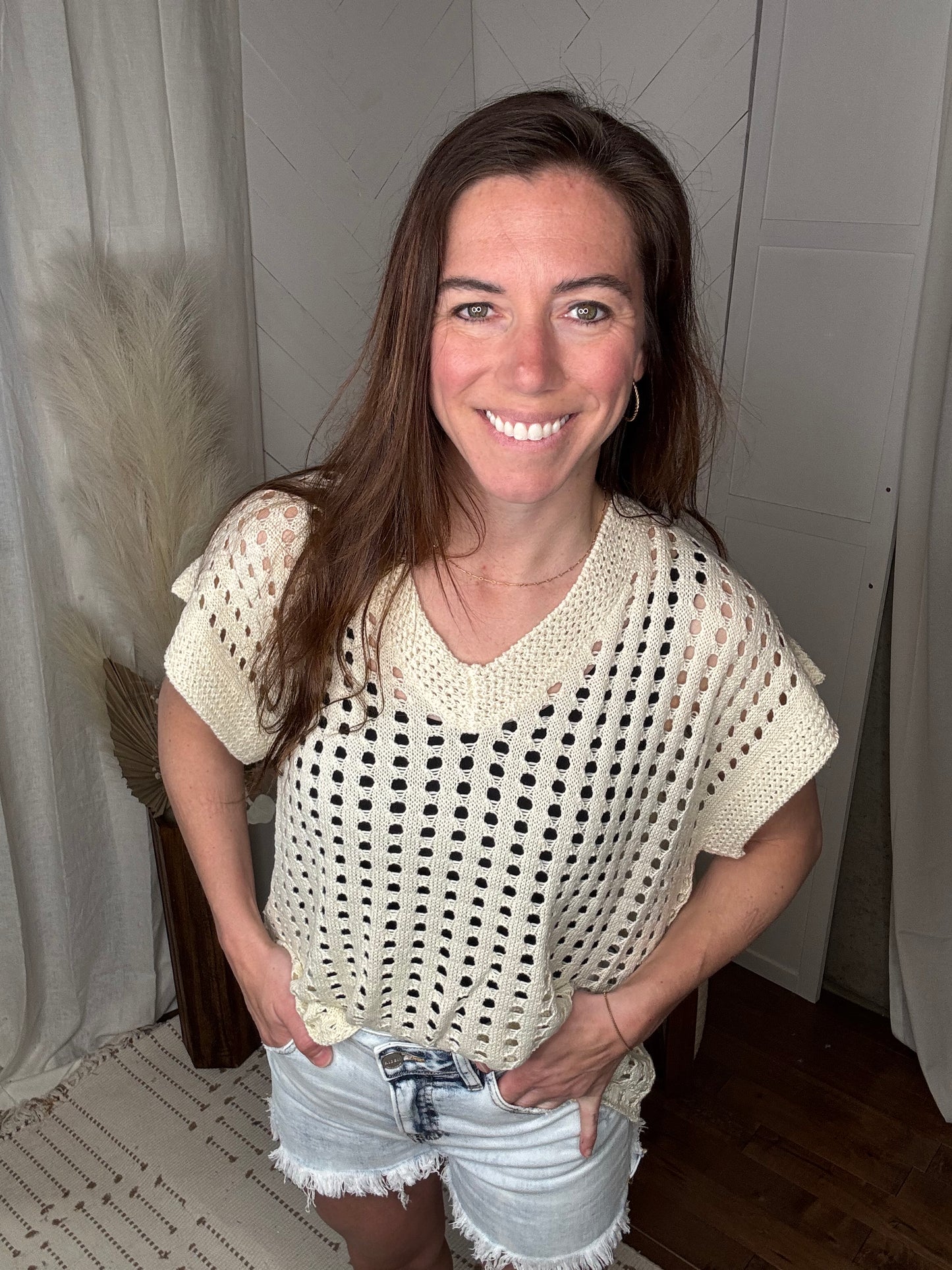 Cream Peak Sweater Top