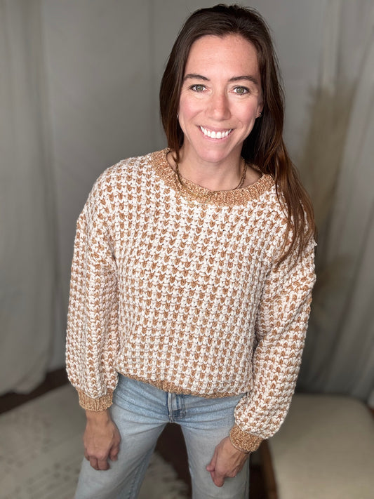 Chic Contrast Chenille Sweater