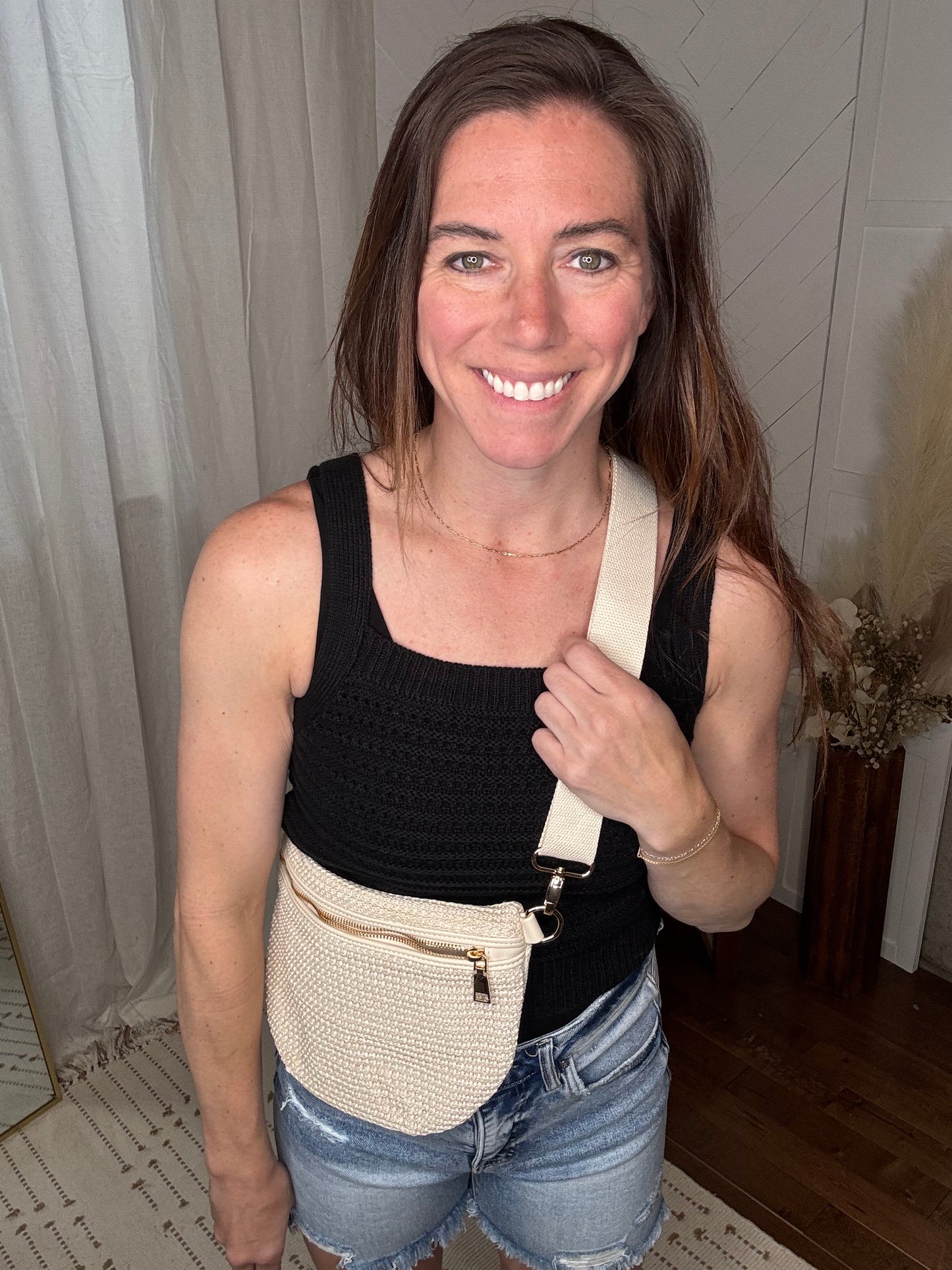 Black Knit Square Neck Tank
