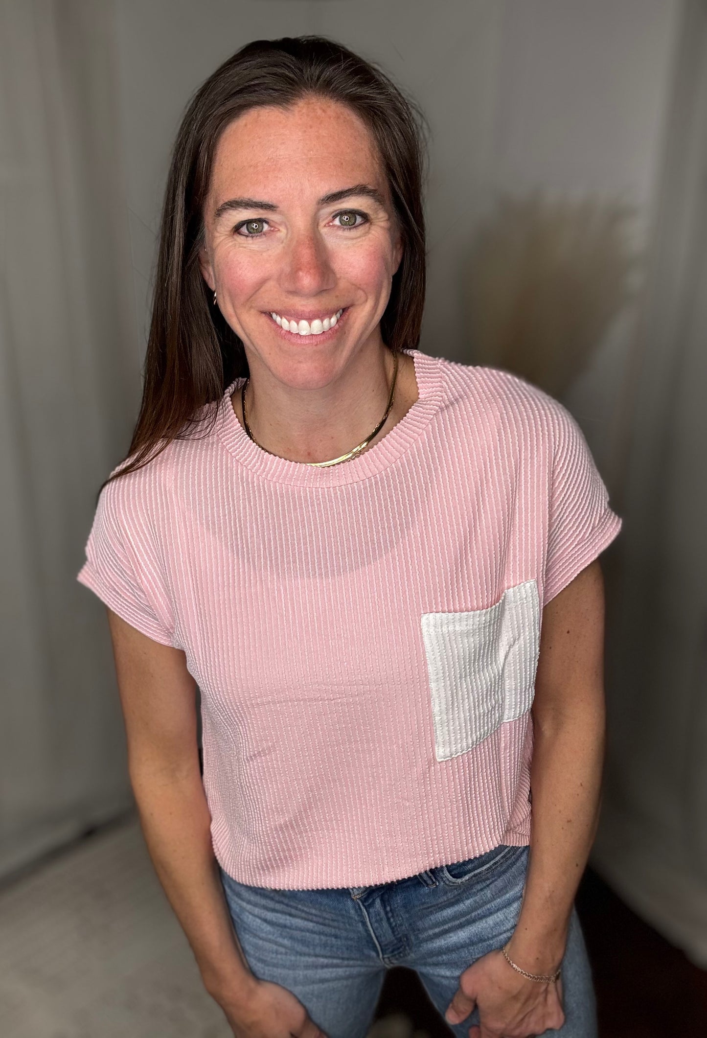 Blush Block Pocket Tee