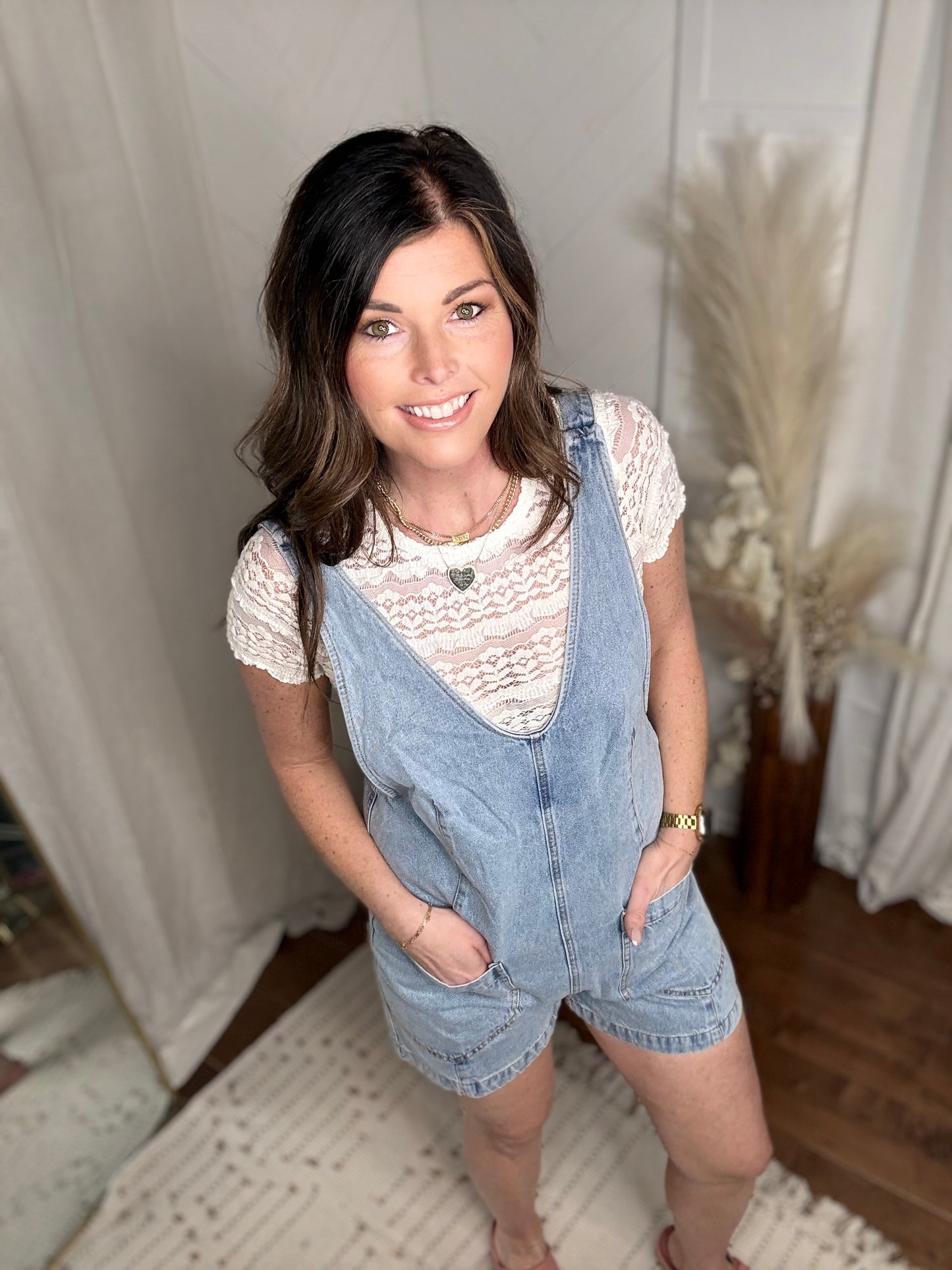 Vintage Vibes Overall Shorts