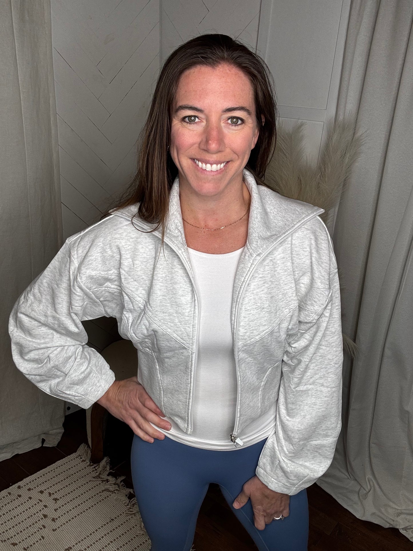 Urban Edge Zip Up: Light Grey