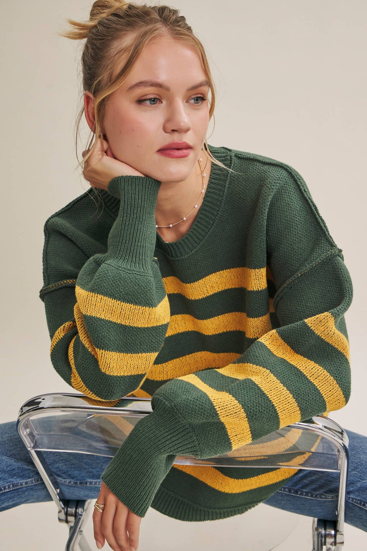 Green Bay Heritage Striped Sweater