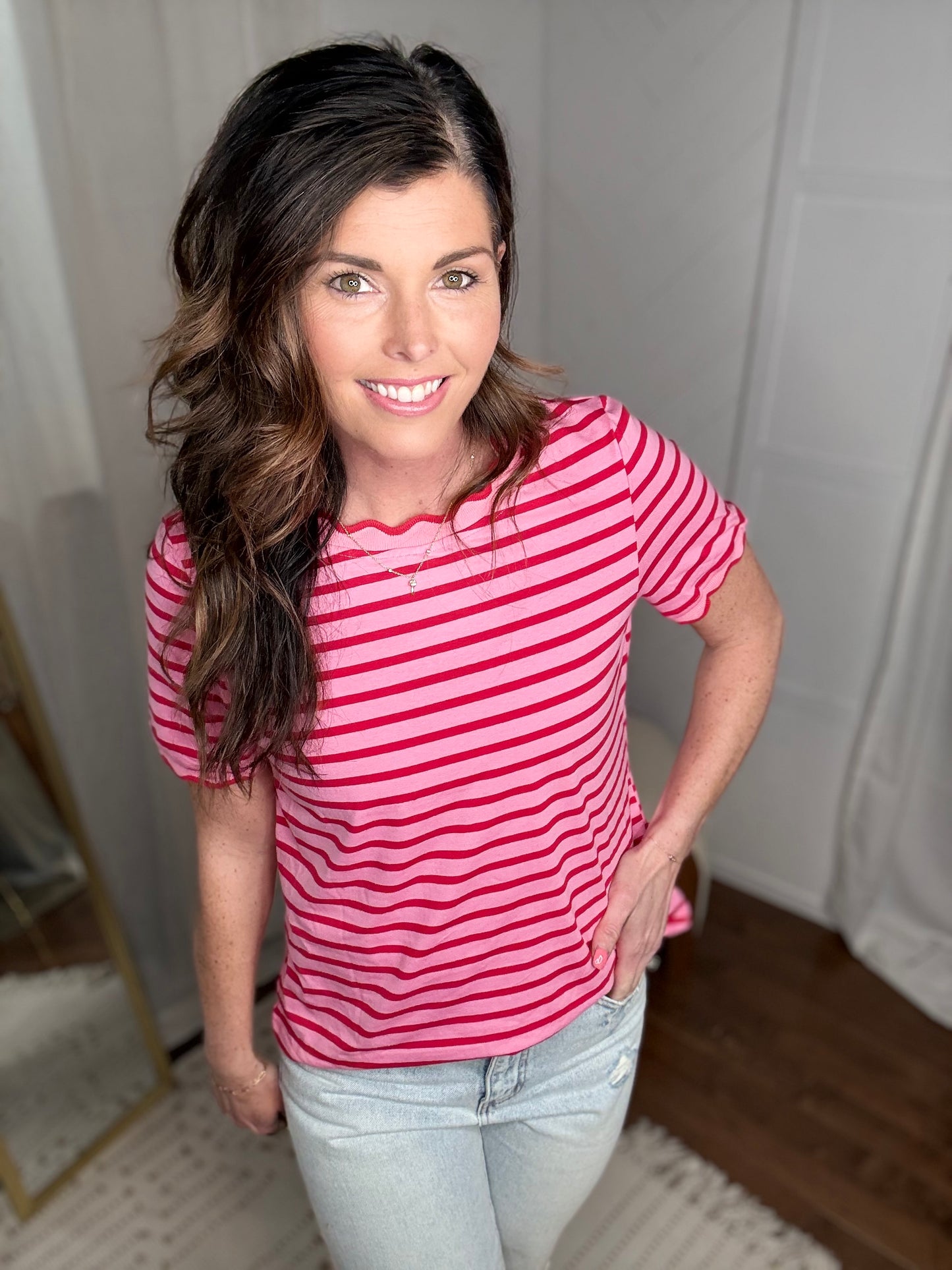 Pink Lemonade Striped Tee