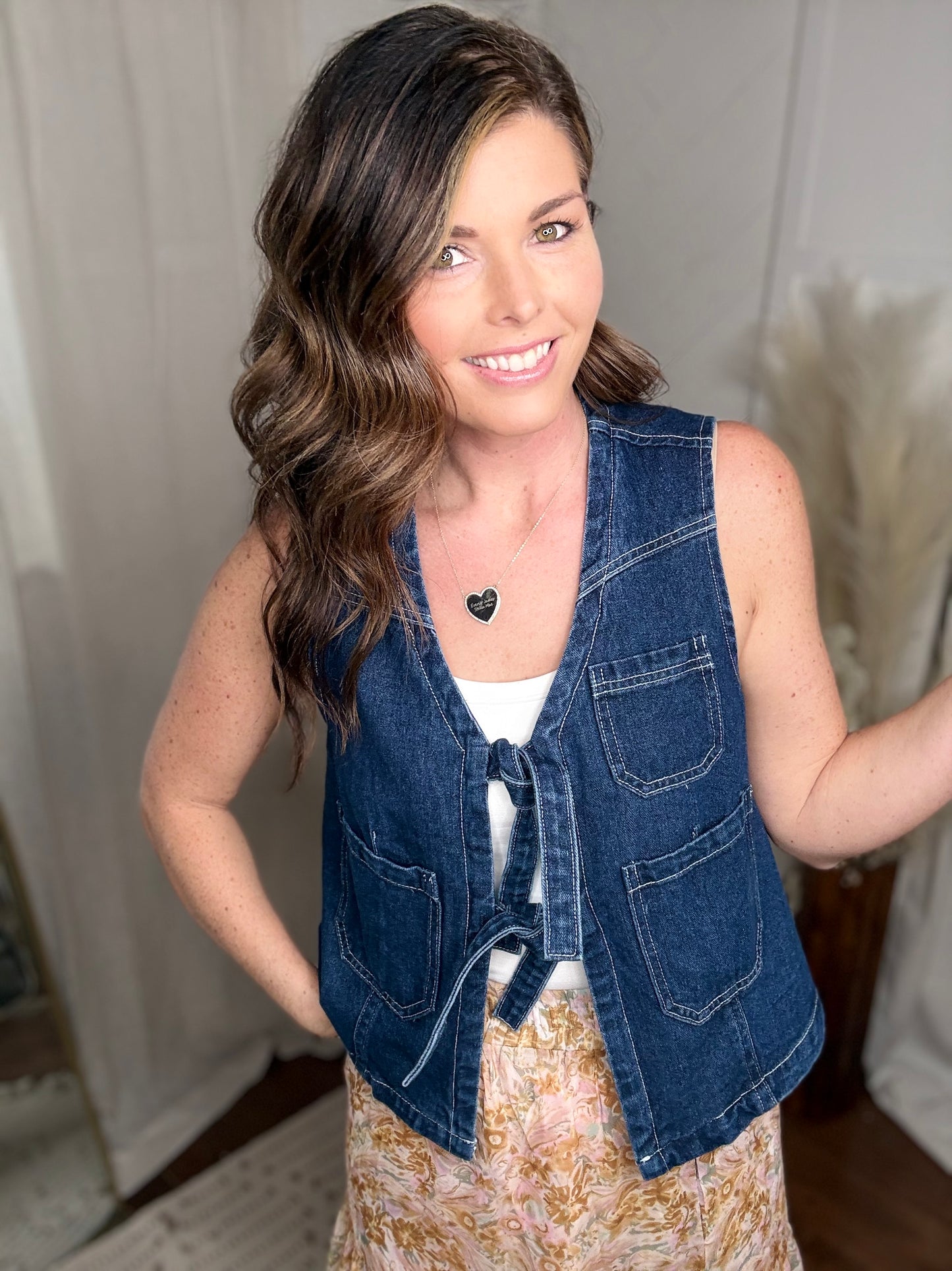 Denim Darling Tie Vest