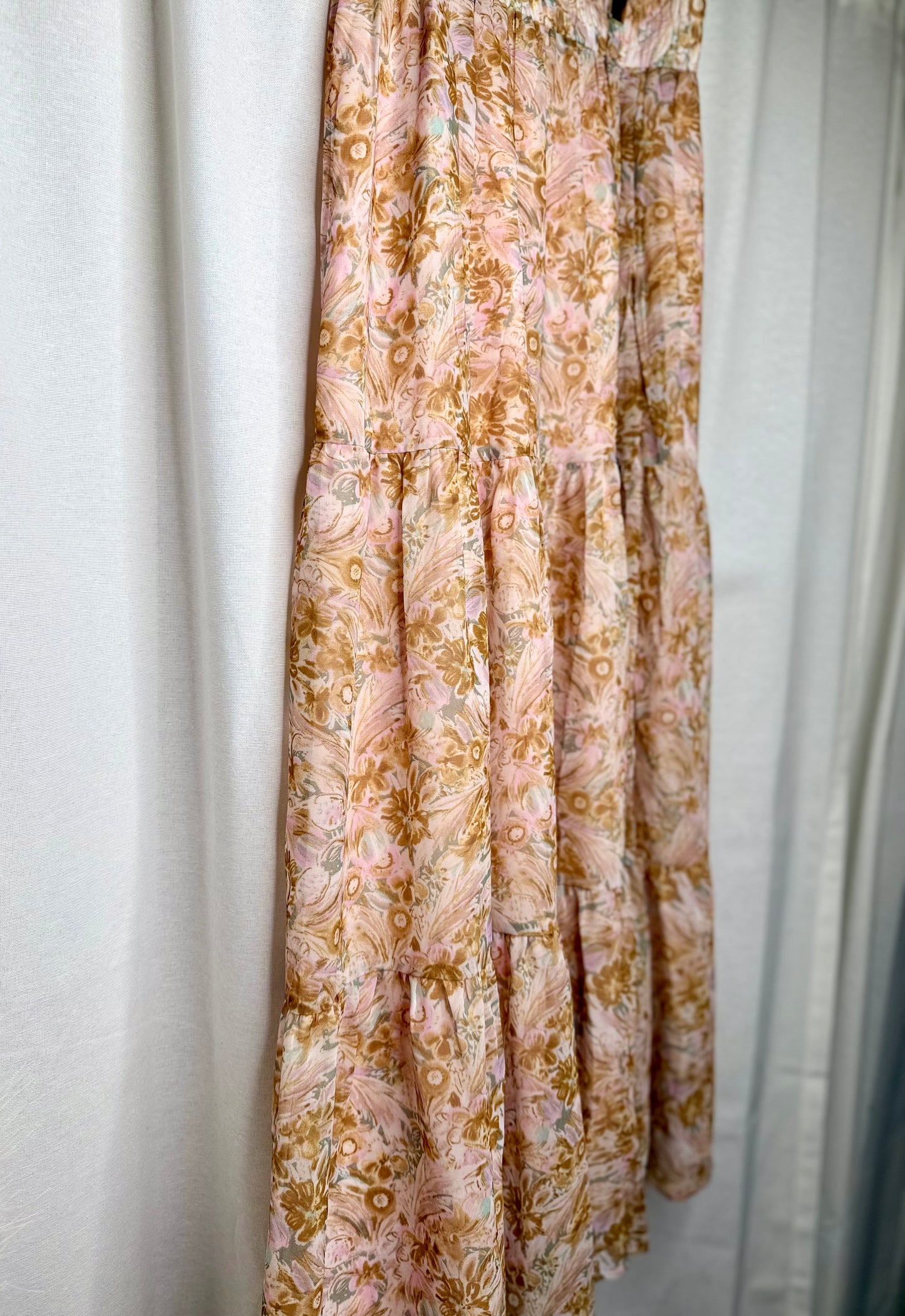 Tiered Boho Skirt Sherbert Pink