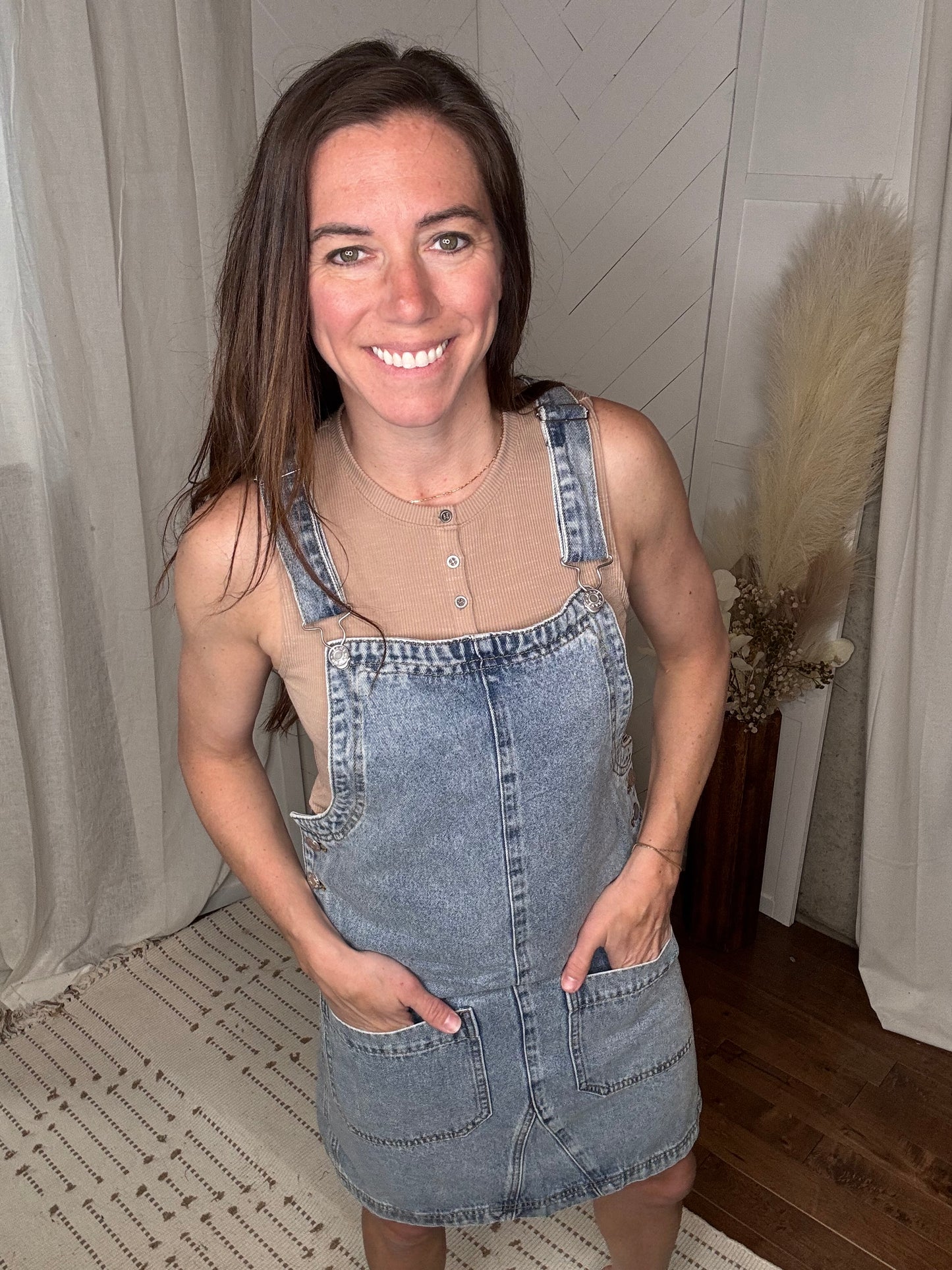 Denim Overalls Mini Dress – Modern Thread Boutique Denim Overalls Mini Dress – Modern Thread Boutique