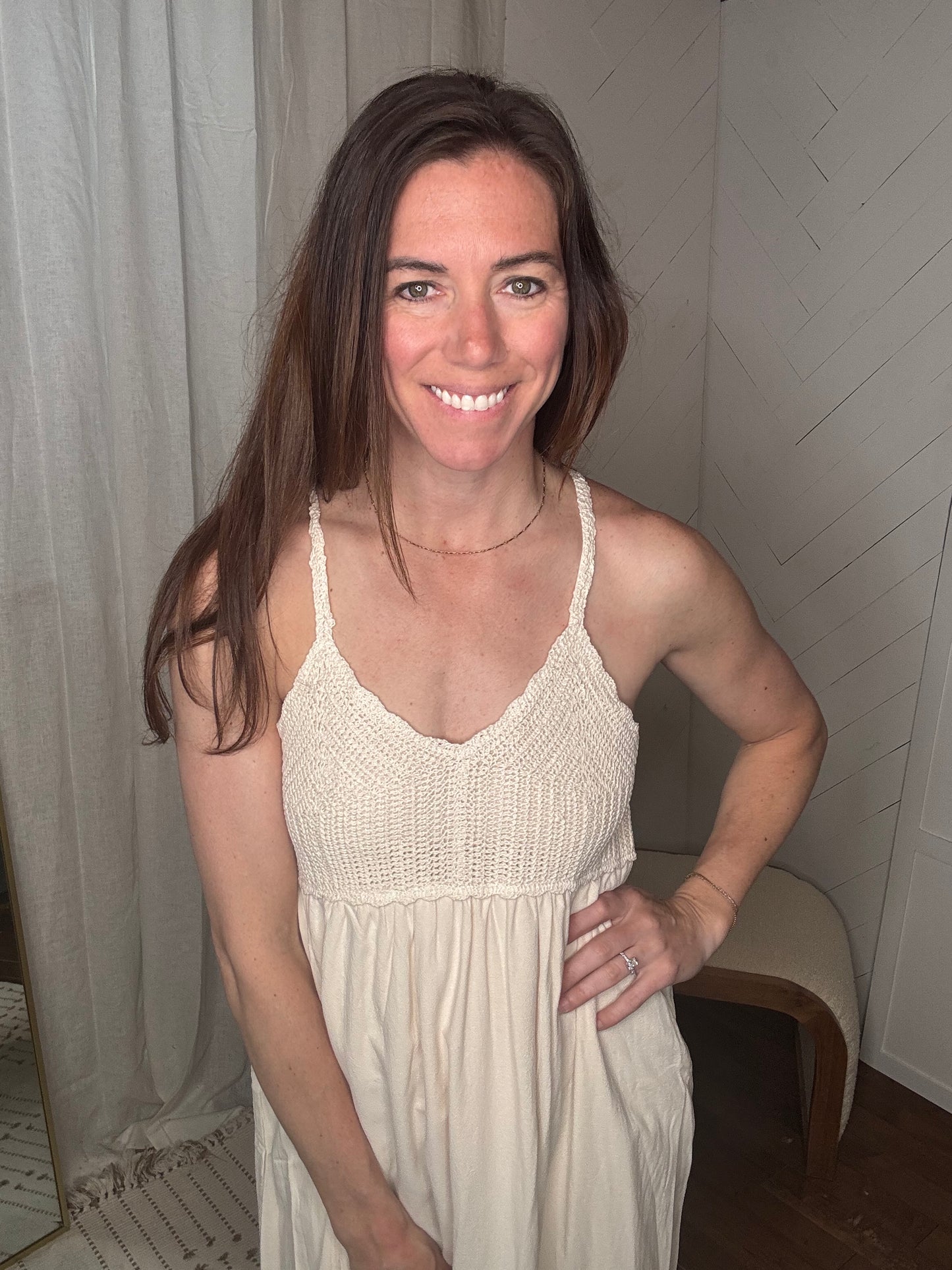 Oatmeal Crochet Summer Dress
