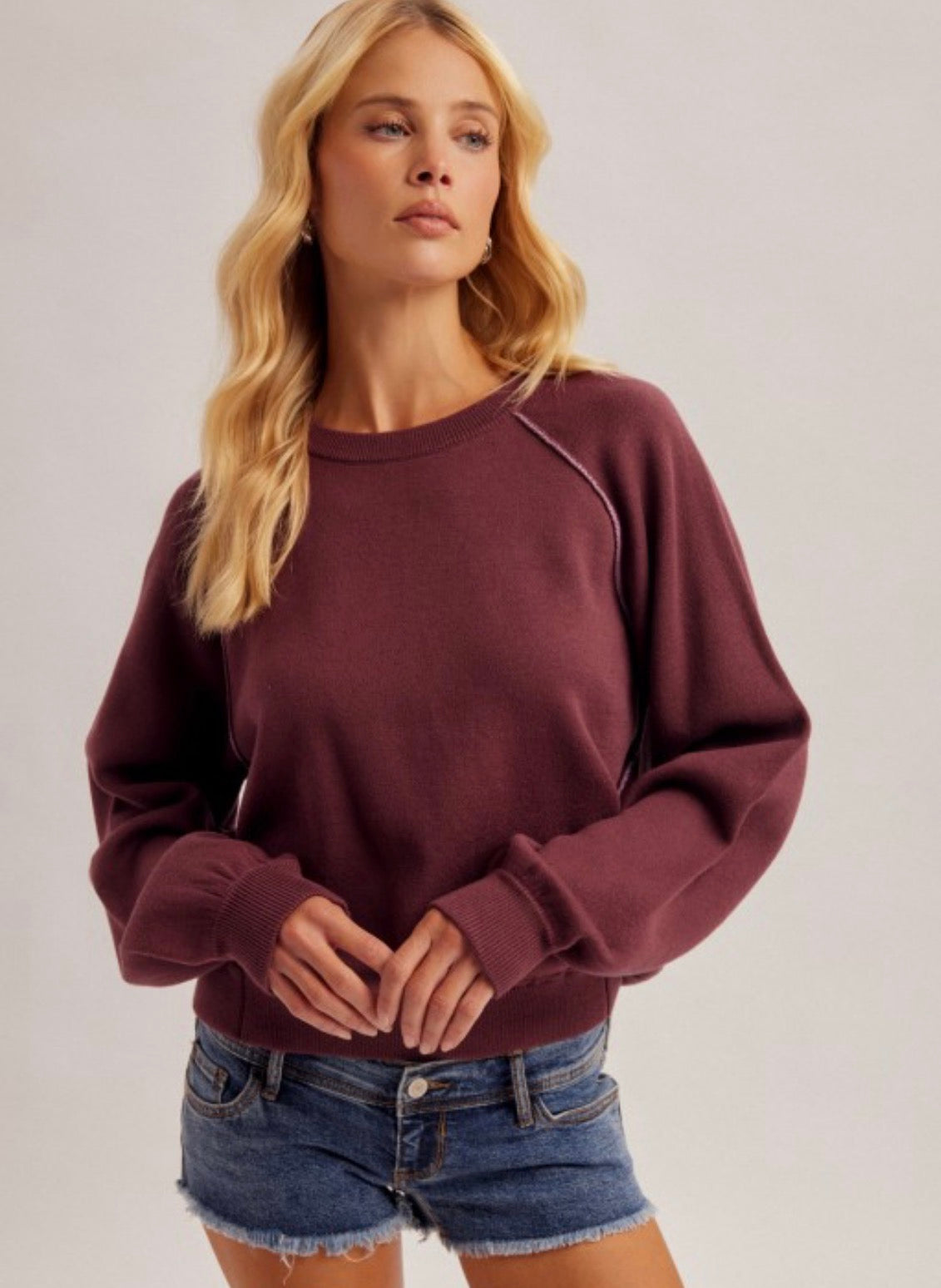Plum Ridge Seam Sweater