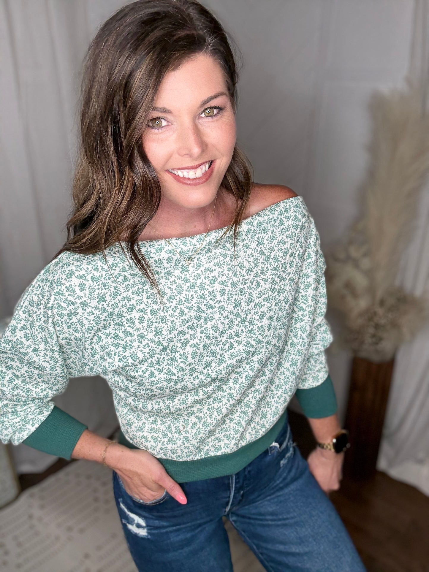 Ditsy Floral One Shoulder Top