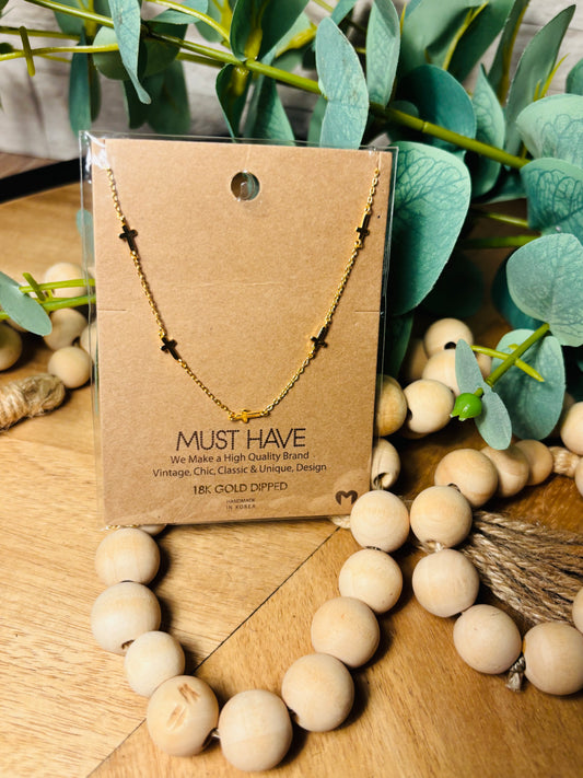 Dainty Cross Station Necklace