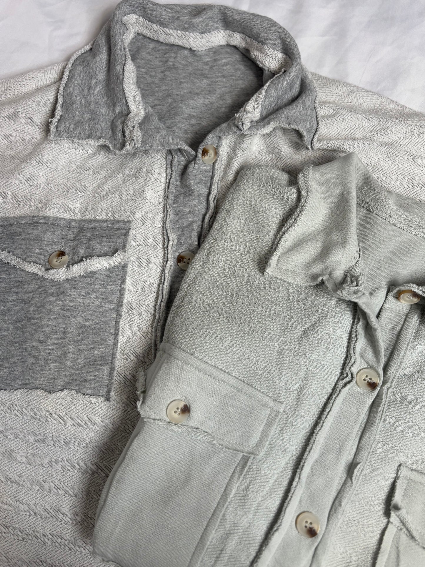 Rebel Threads Shacket: Mint and Grey