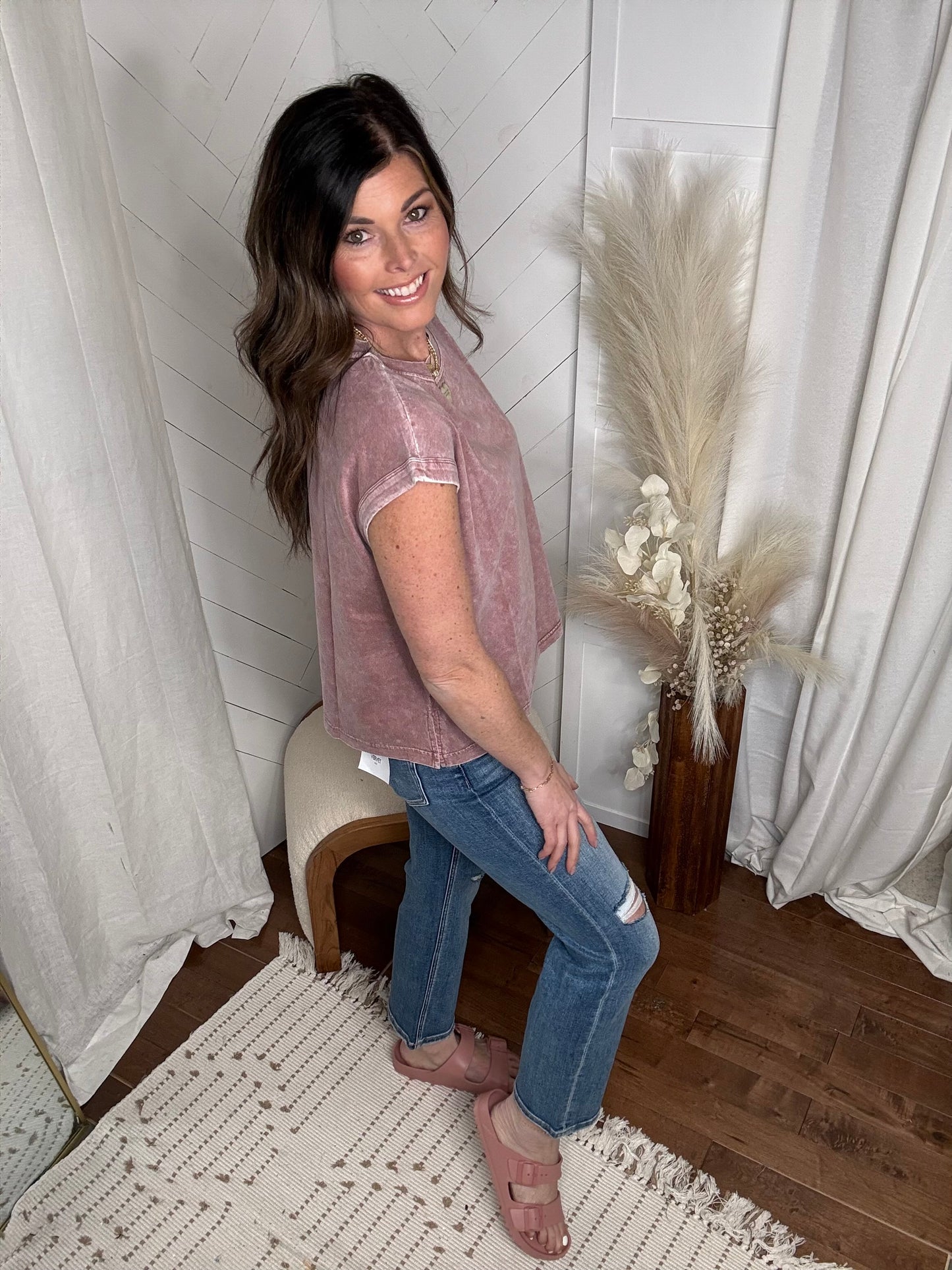 Mauve Mineral Washed Tee