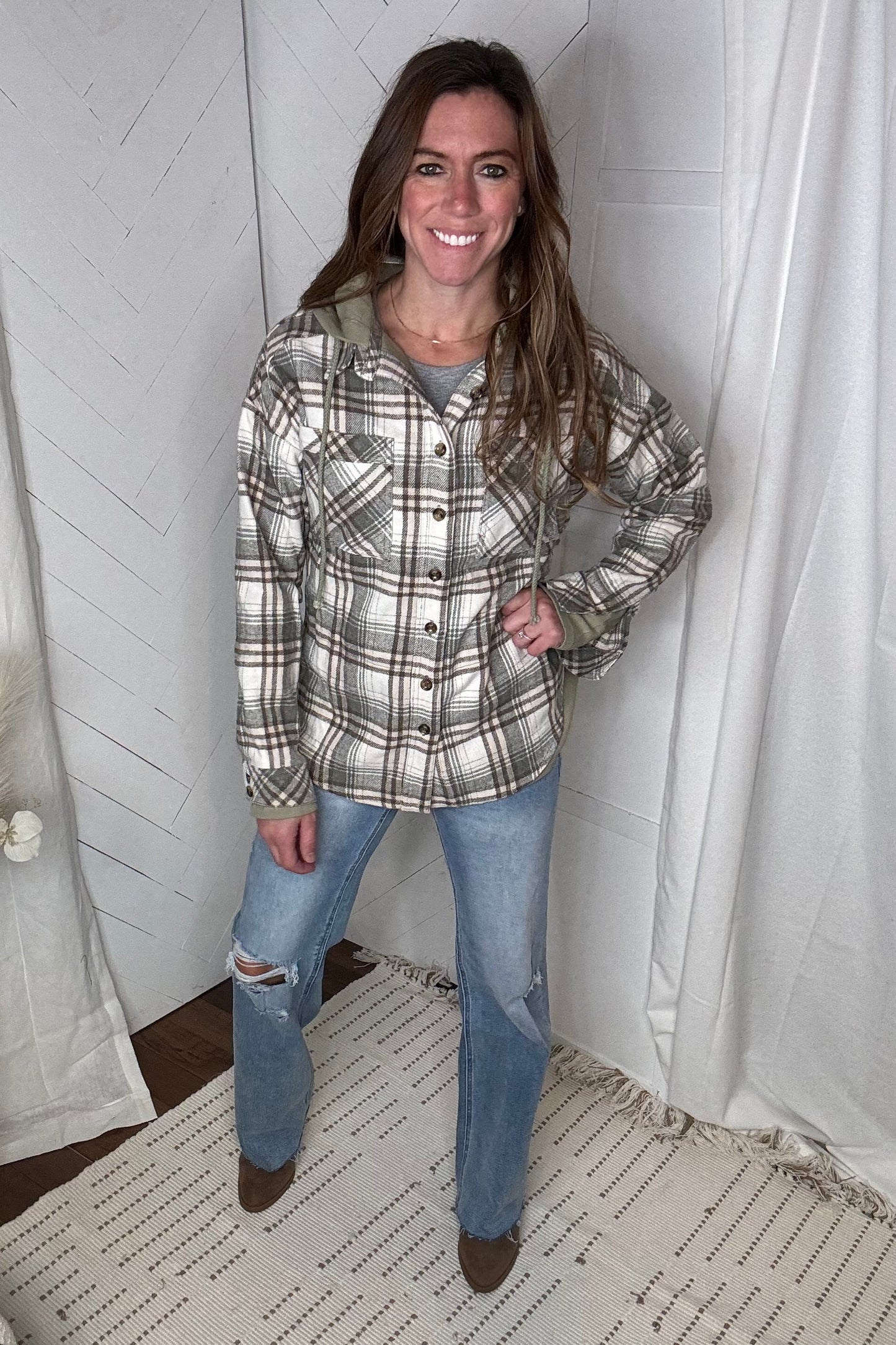 Sagebrush Hooded Flannel