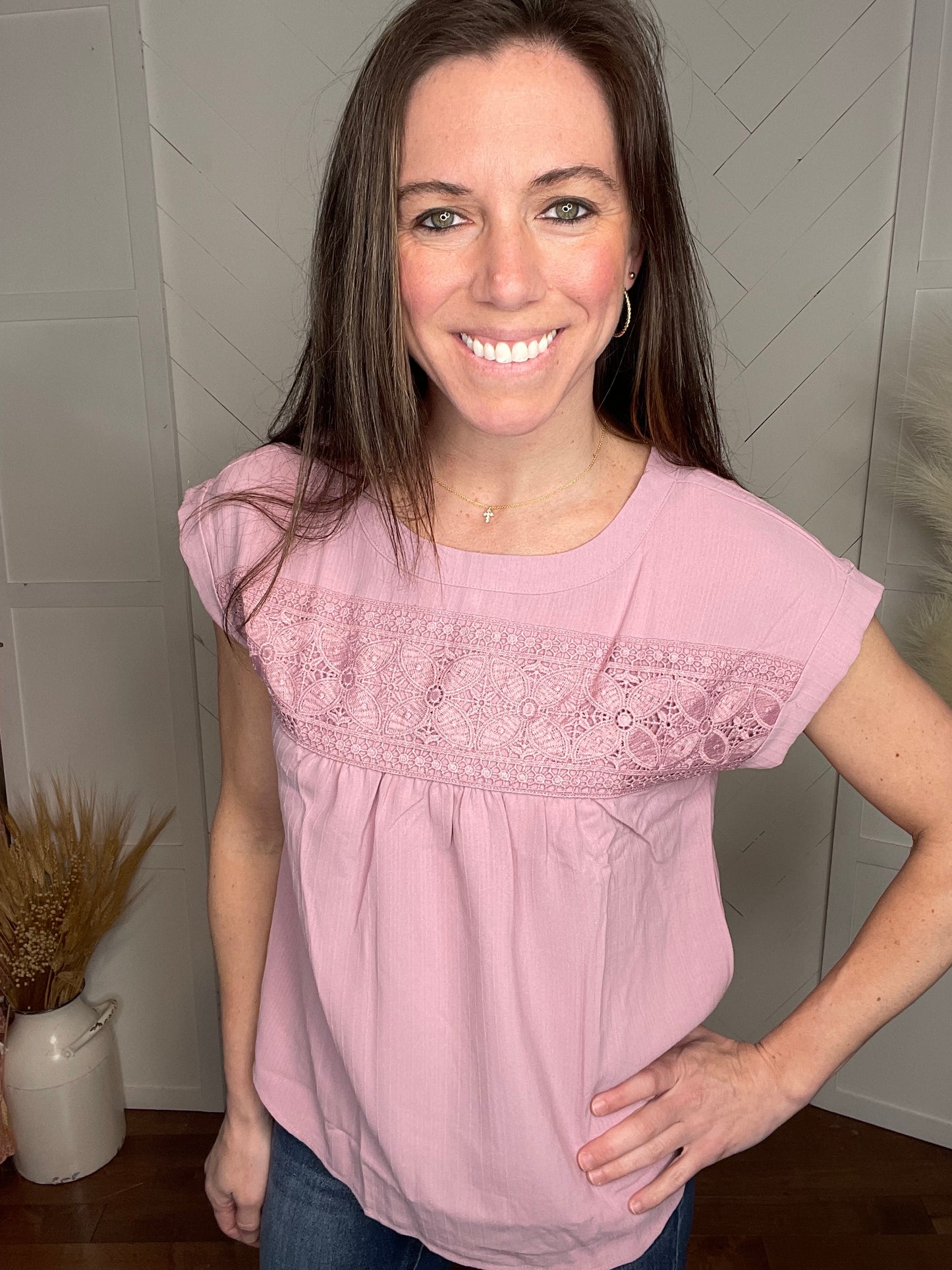 Dusty Pink Floral Top