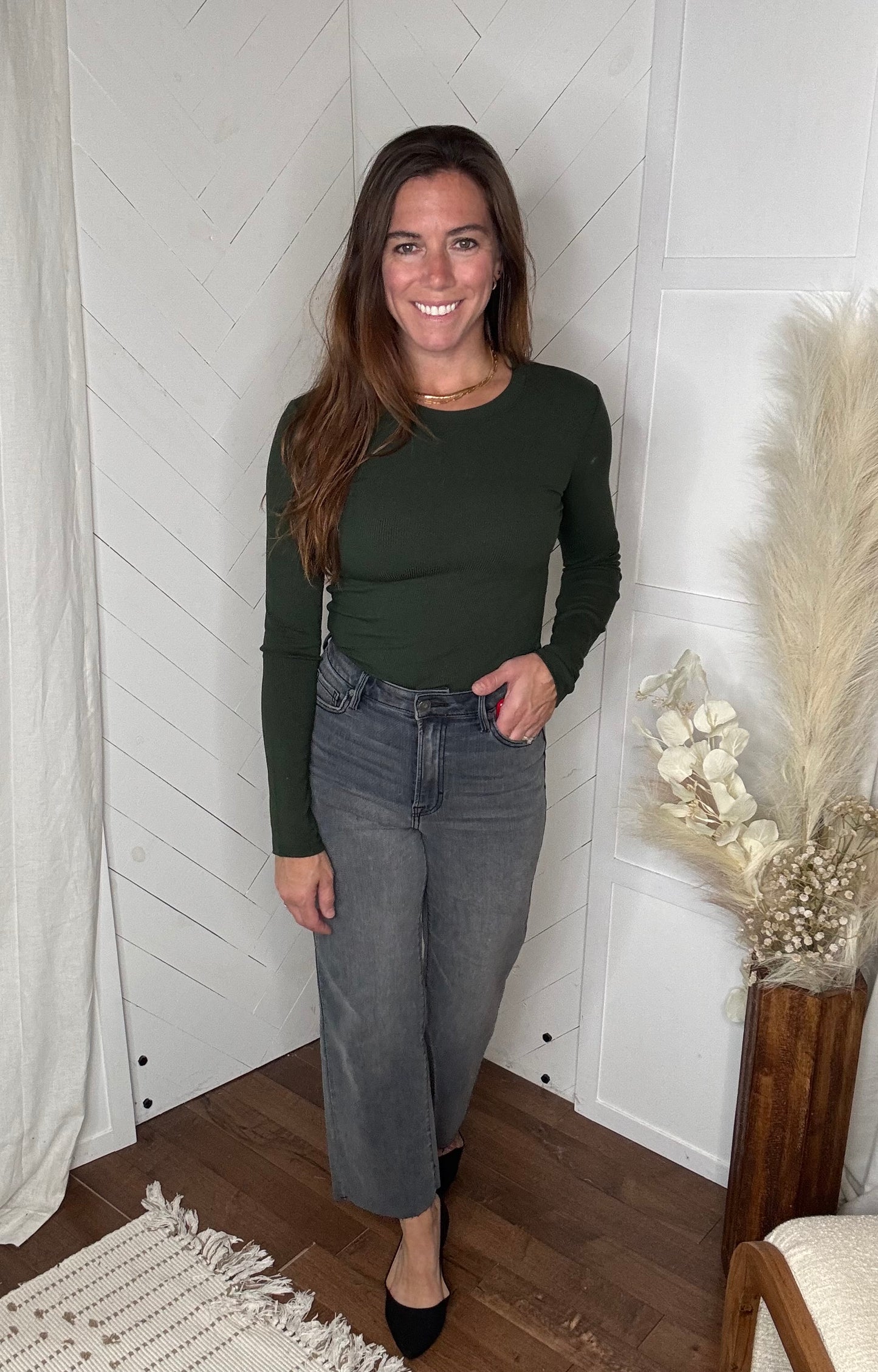 Hidden: Grey Tracey Straight Leg Jeans