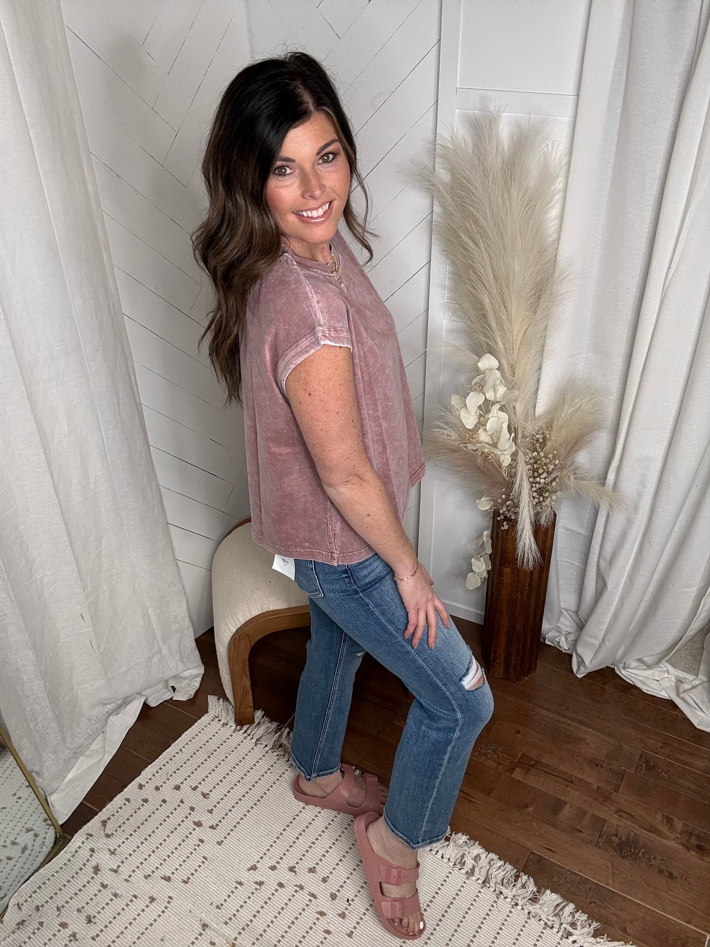 Mauve Mineral Washed Tee