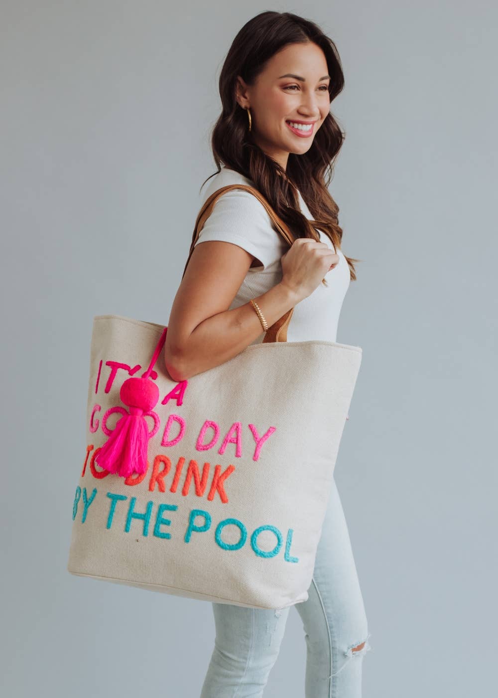 Cream: Drink By The Pool Tote