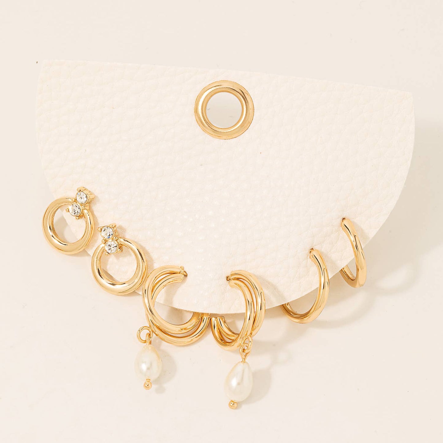 Hoops and Pearl Earrings: Set of 3