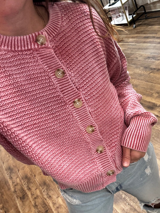 Vintage Pink Wendy Button Down Cardigan