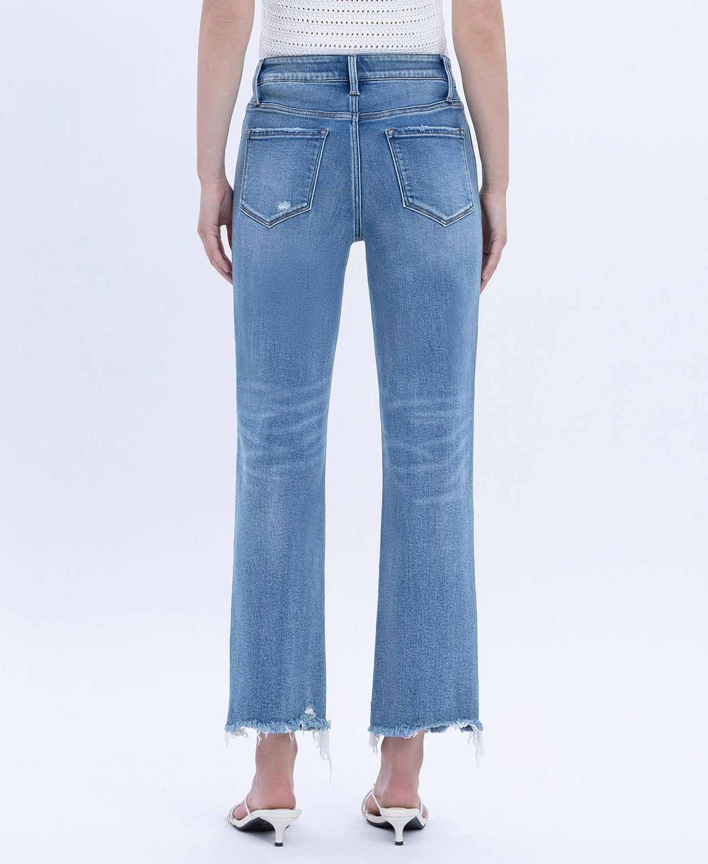 Vervet51: High Rise Frayed Straight Crop