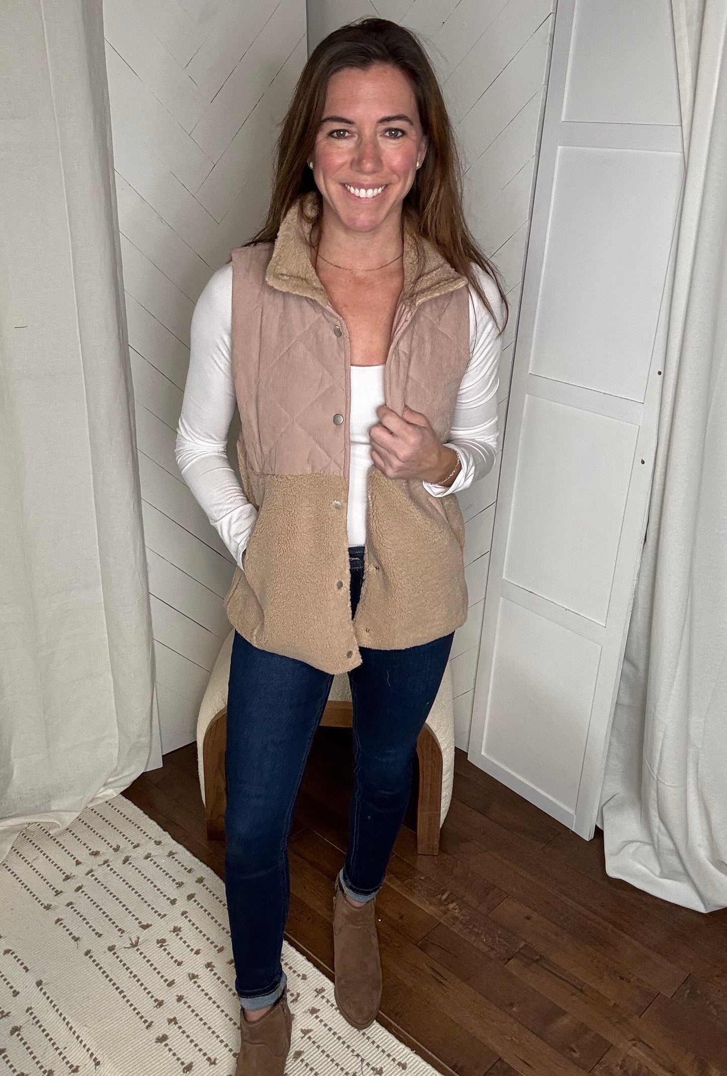 Dusty Rose Quilted Vest