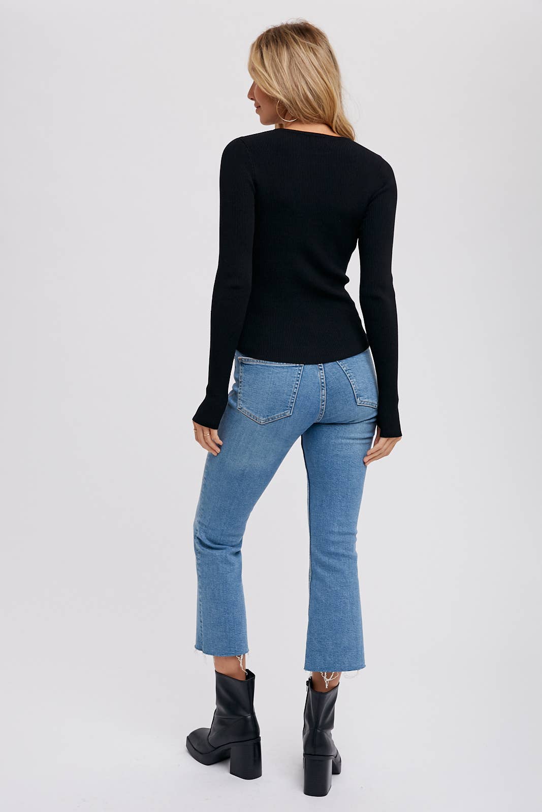 Semi Sheer Black Knit Top