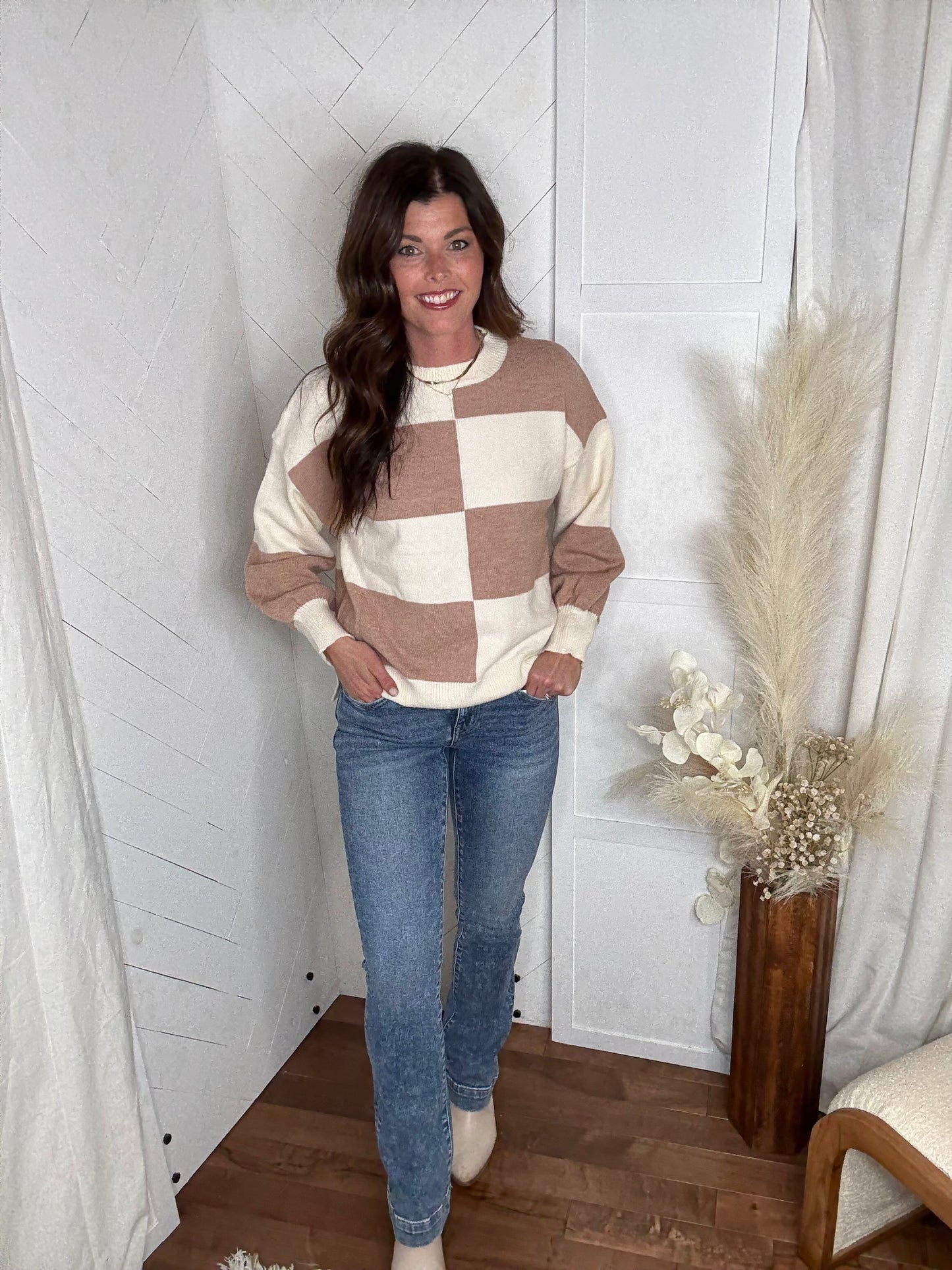 Cozy Check Dreams Sweater