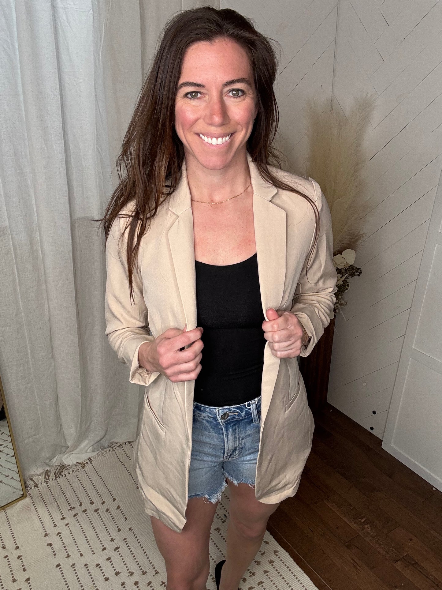 Beige Boyfriend Blazer