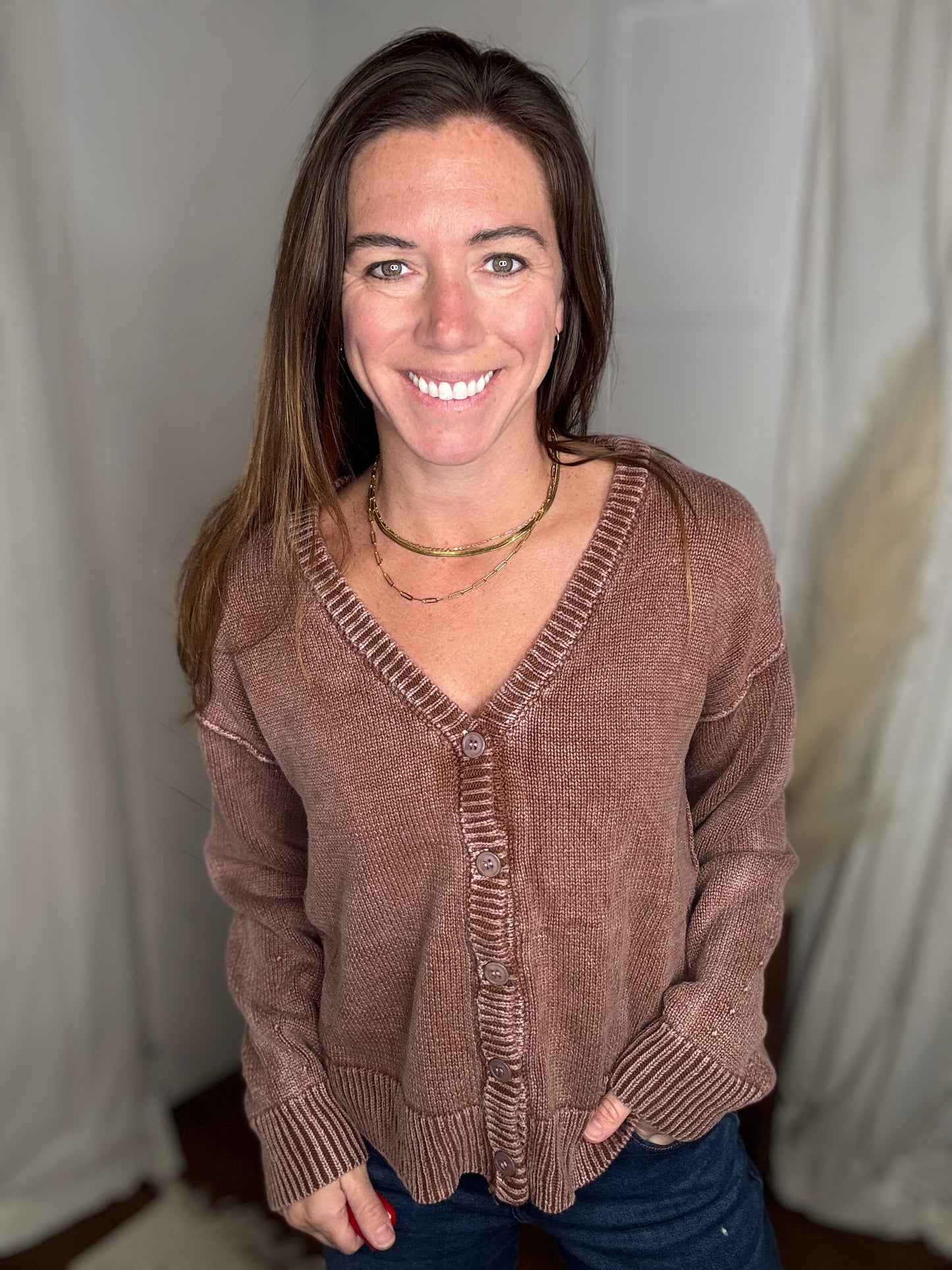 Vintage Mocha Washed Sweater