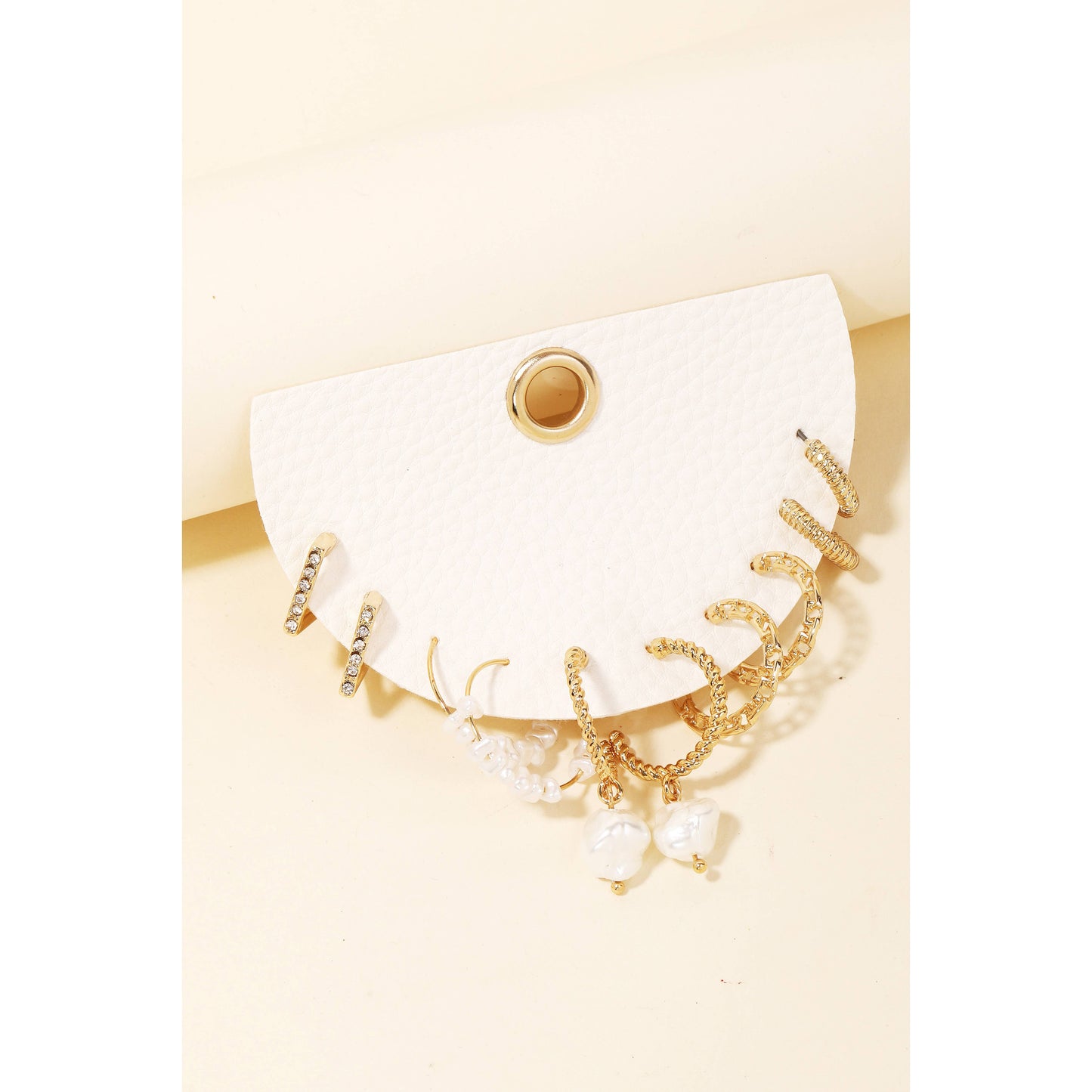 Mixed Pearl Beads Earrings Set of 5