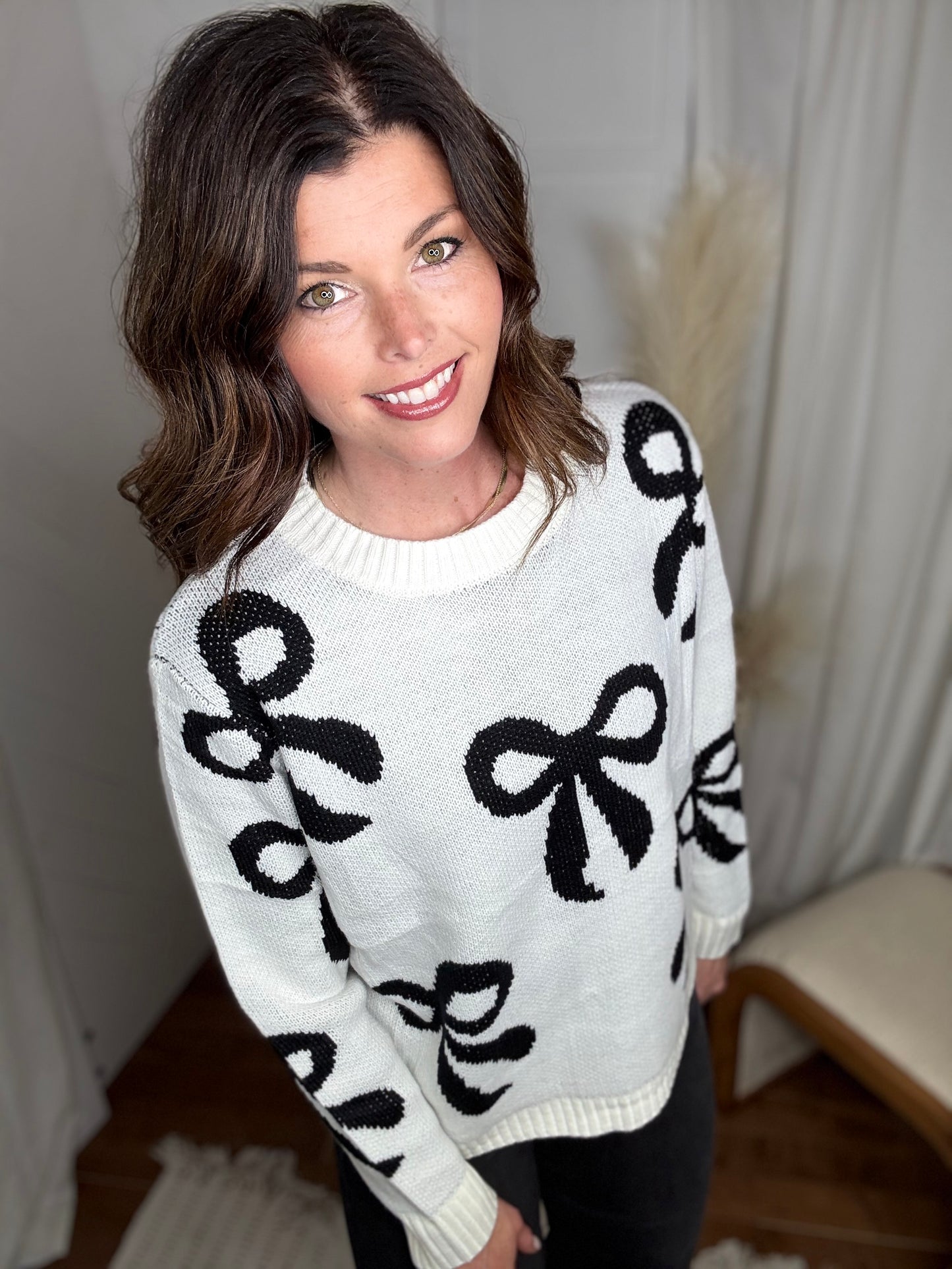 Cream Bow Sweater