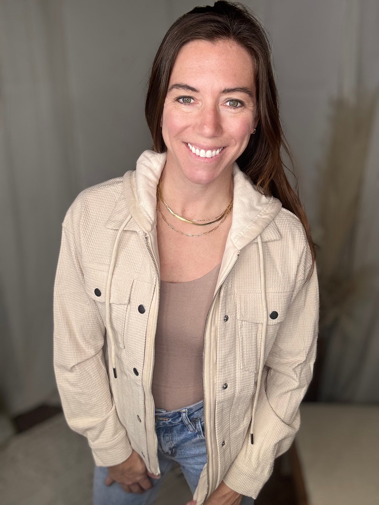 Barely Beige Zip-up Jacket