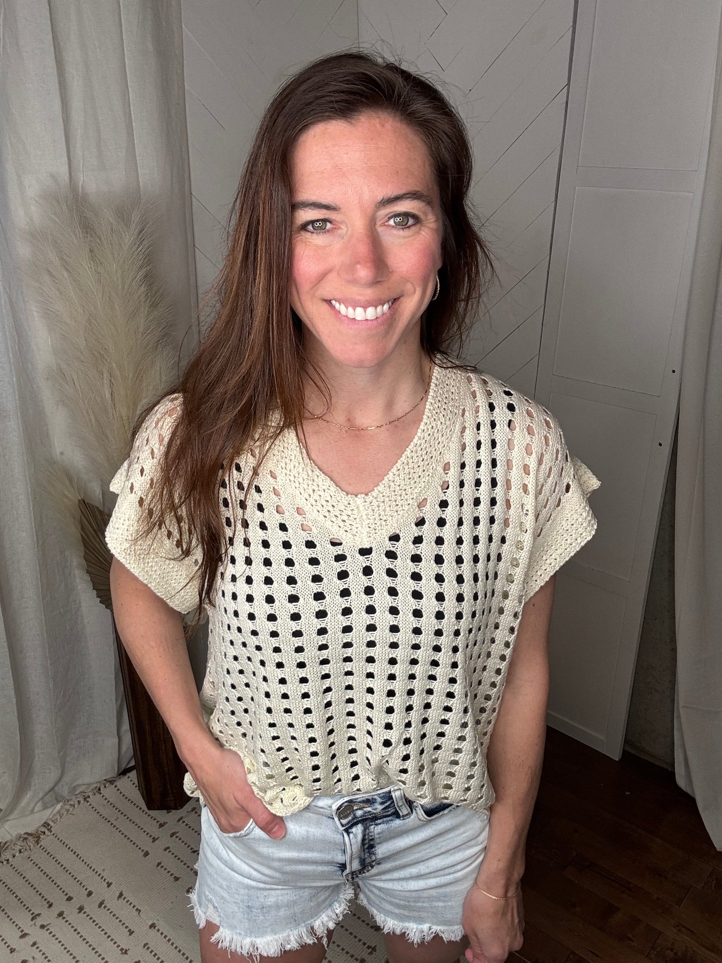 Cream Peak Sweater Top