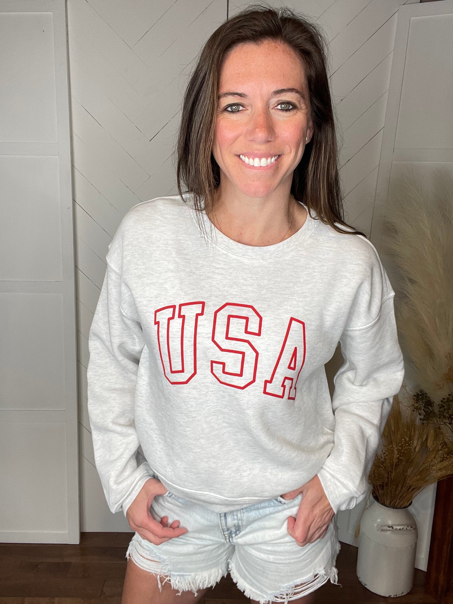 USA Sweatshirt: Red