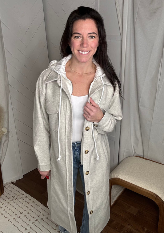 Twofer Hoodie Jacket: Oatmeal