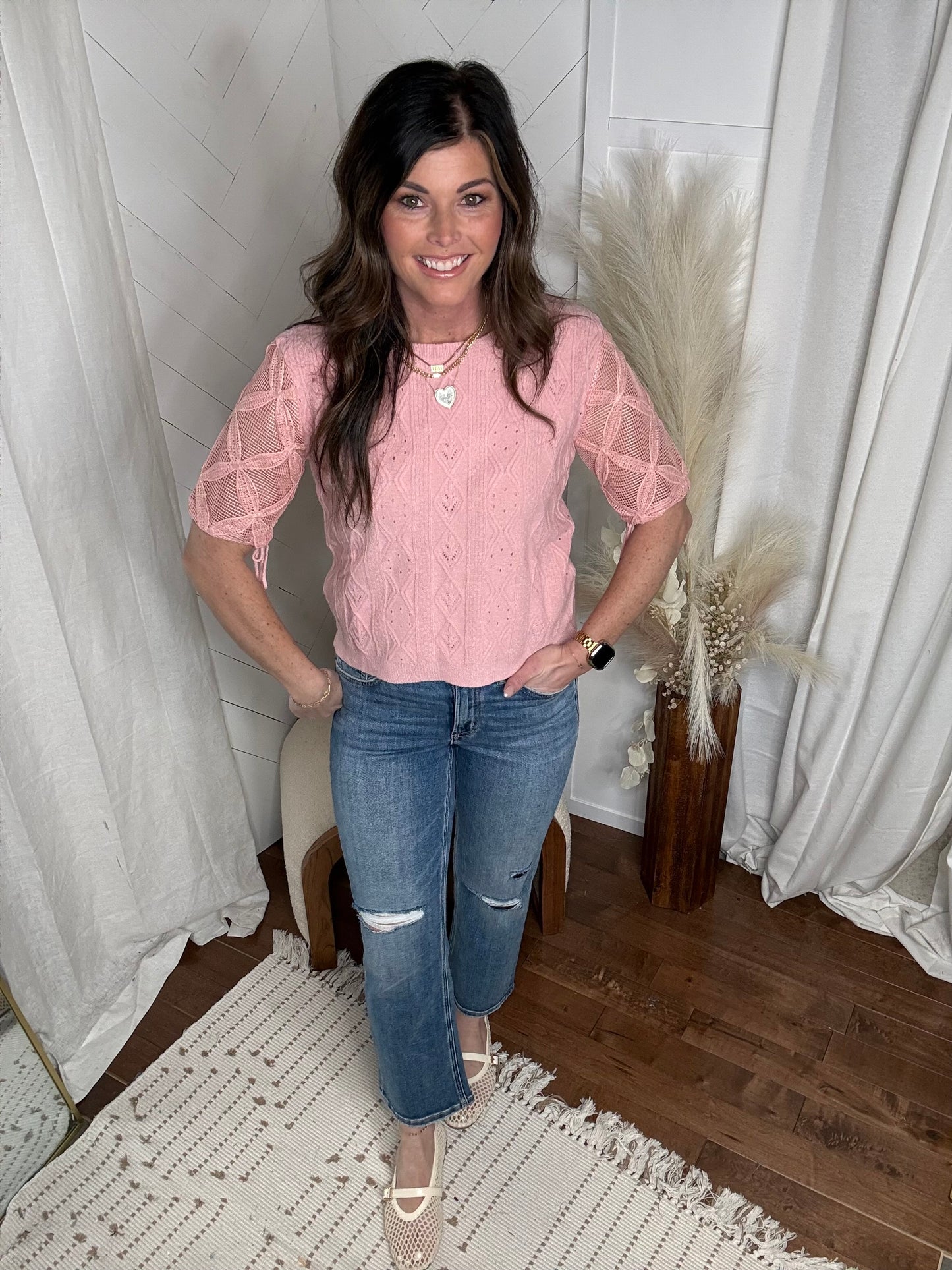 Blush Petal Lace Tee