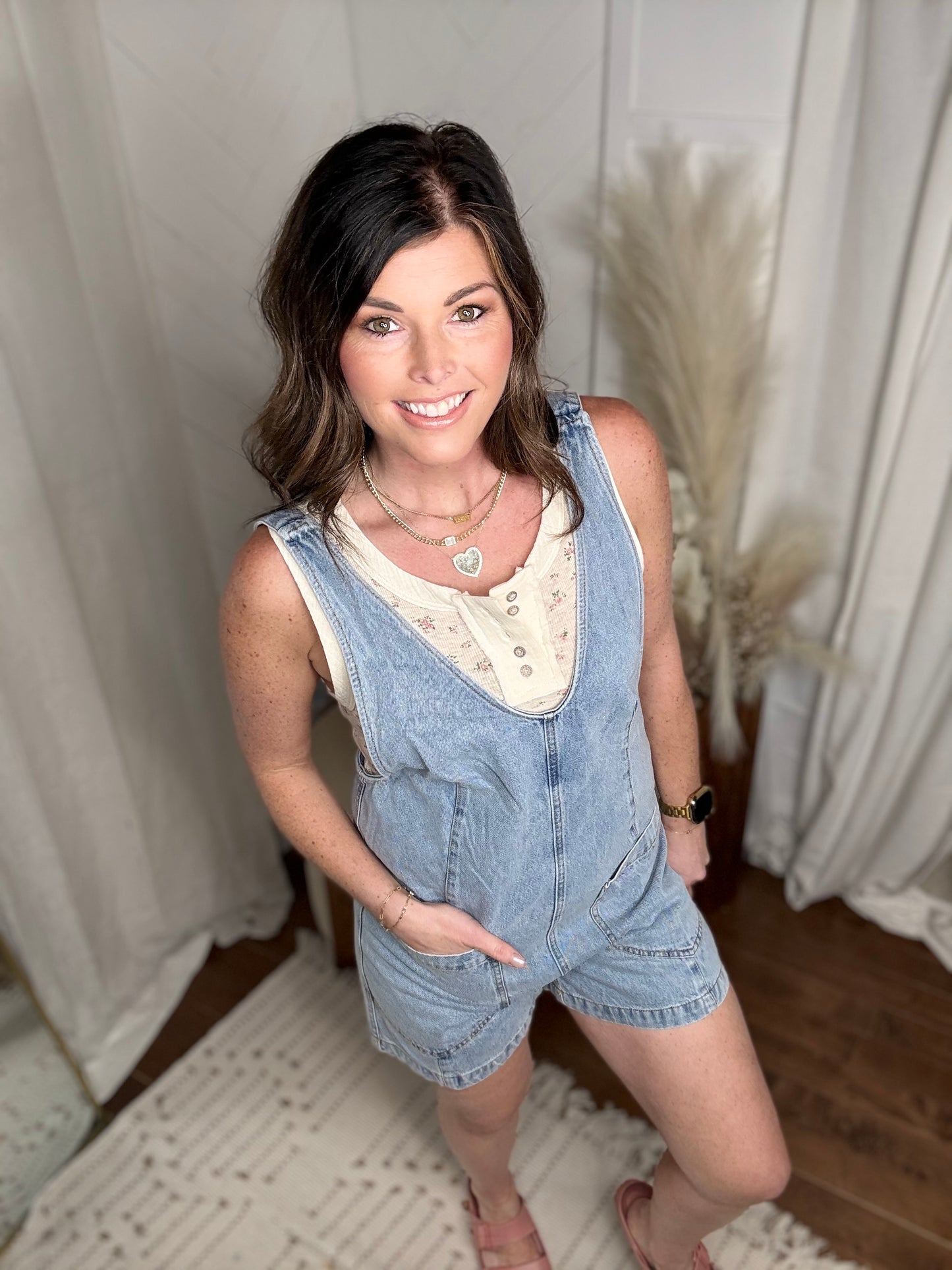 Vintage Vibes Overall Shorts