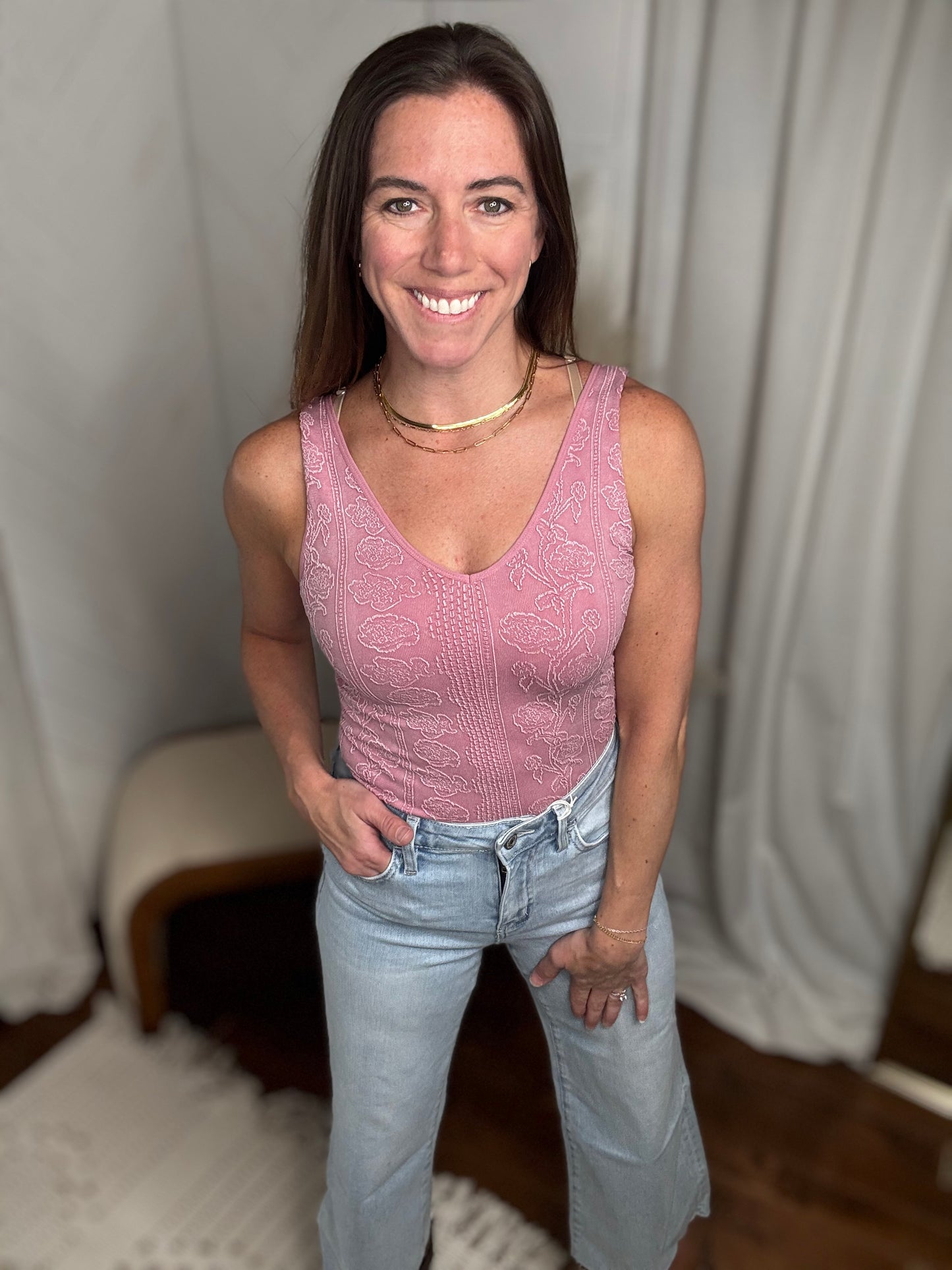 Rose Pink Floral Tank