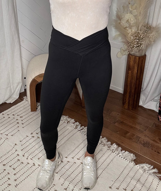 Black V Waist Leggings