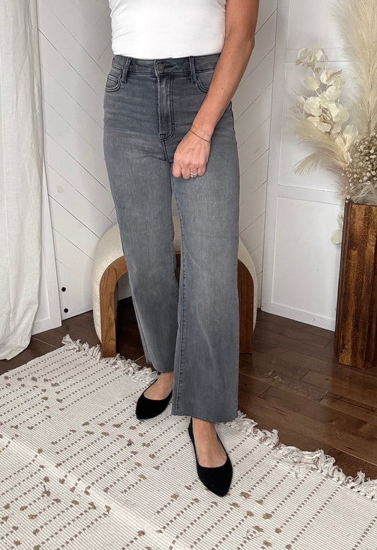Hidden: Grey Tracey Straight Leg Jeans