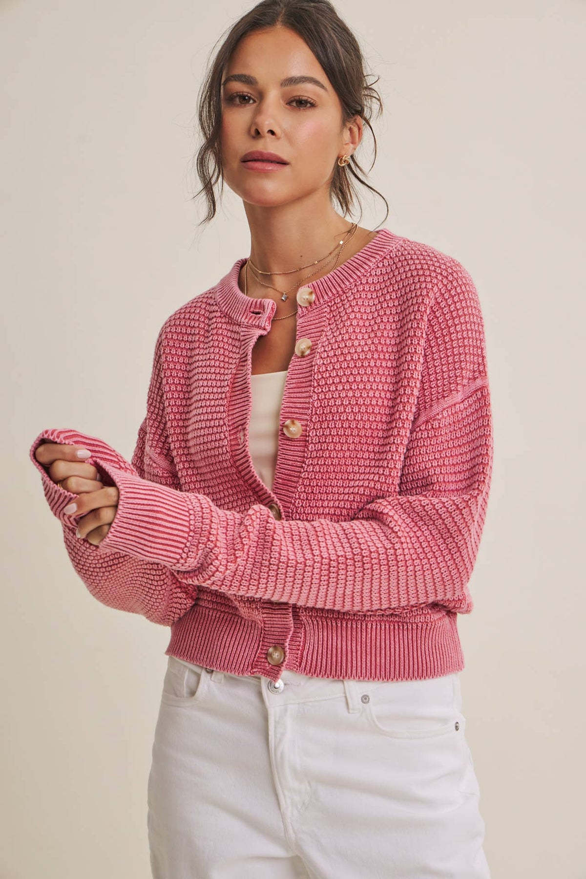 Pale Pink Wendy Button Down Cardigan