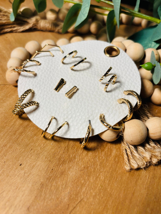 Golden Sunset Earrings: Set of 9