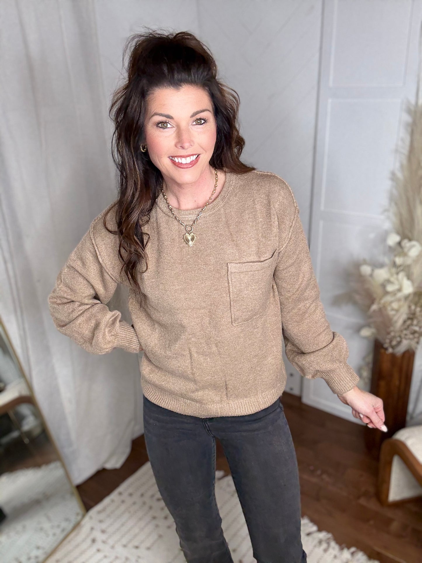 Khaki Edge Sweater