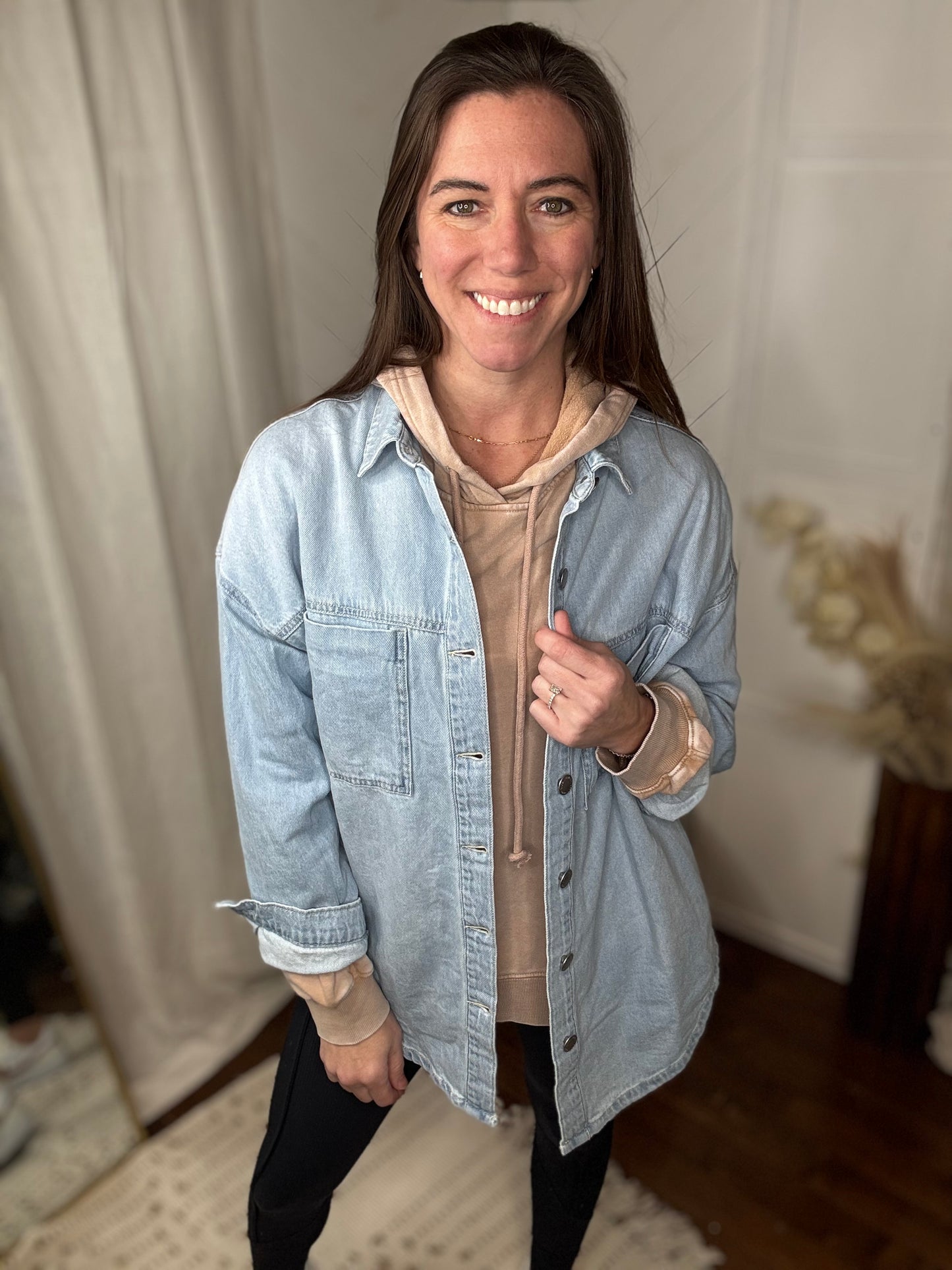Risen Light Oversized Denim Shaket