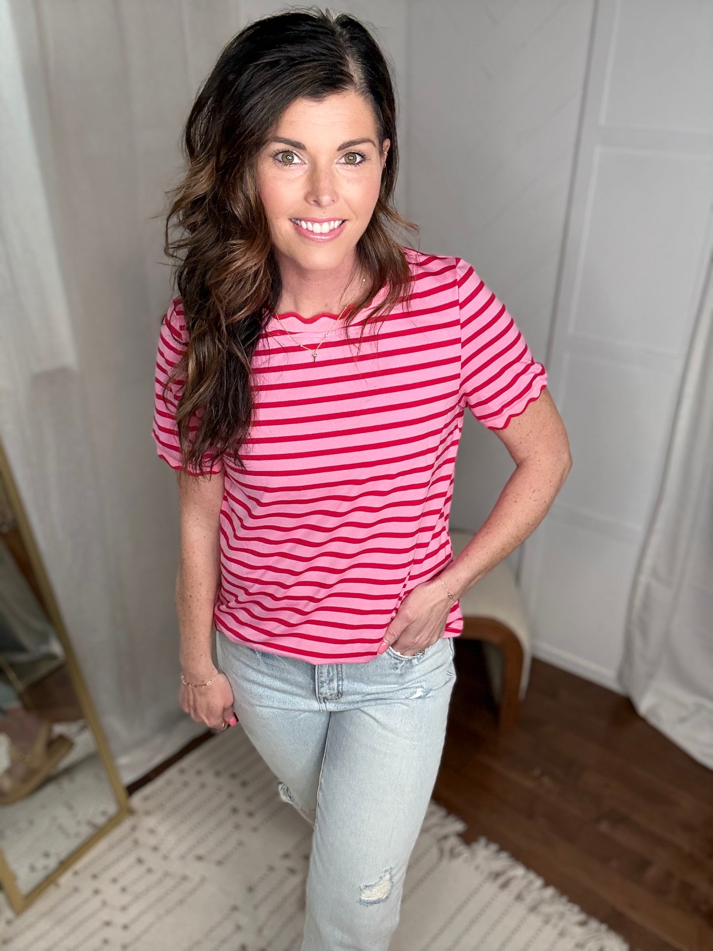 Pink Lemonade Striped Tee