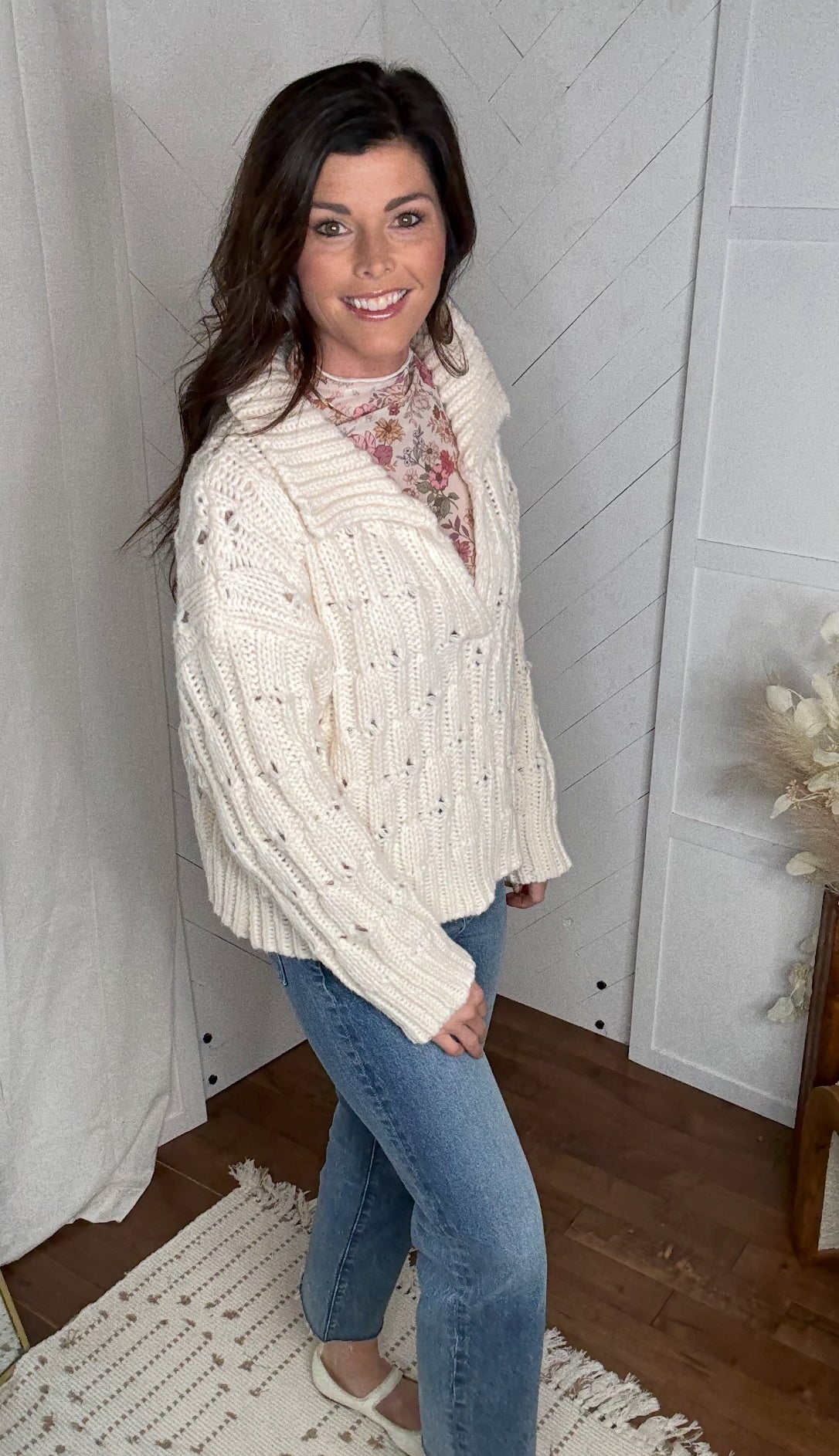 Cozy Cream Collared Sweater