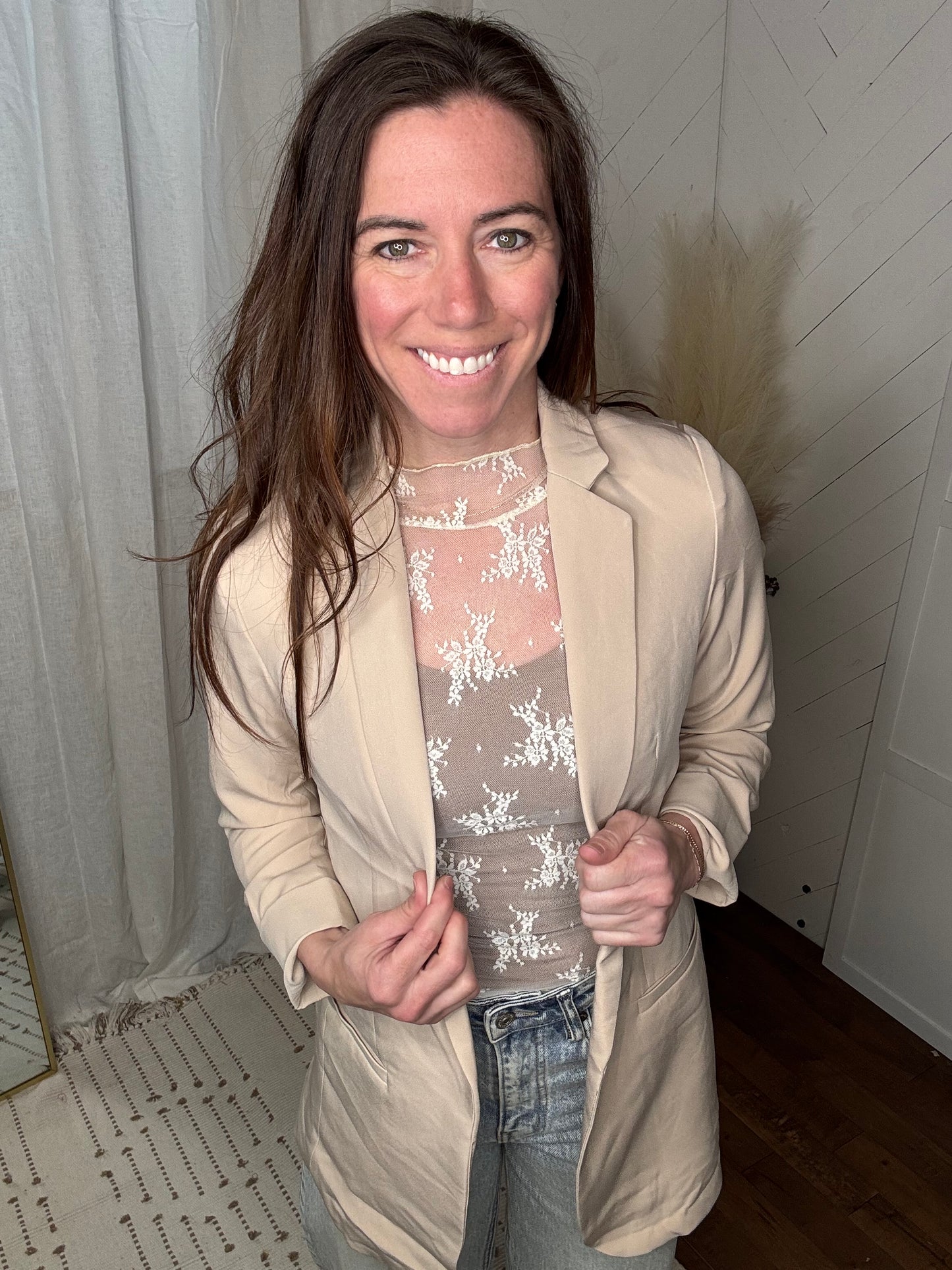 Beige Boyfriend Blazer