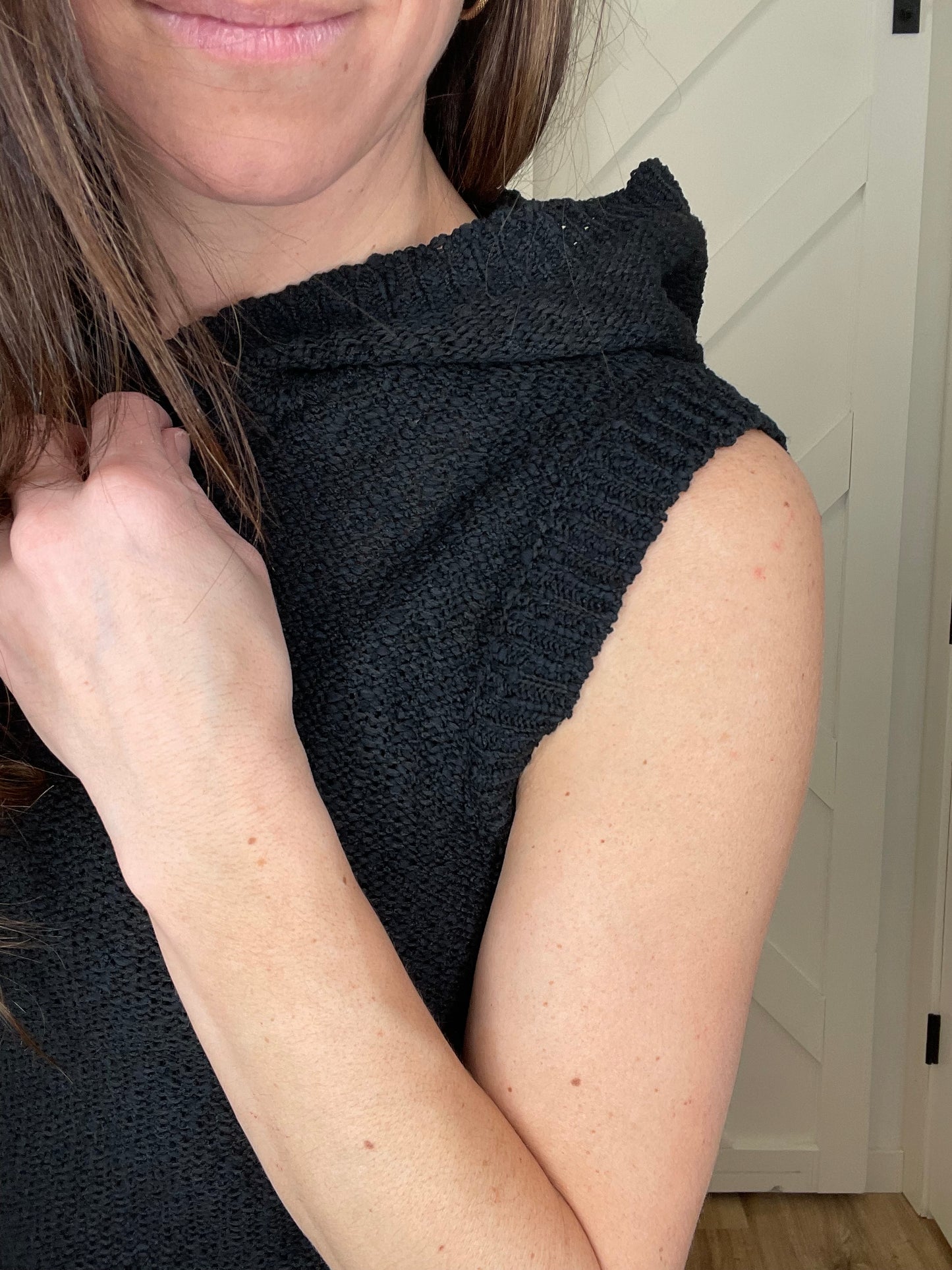 Black Sleeveless Knit Sweater